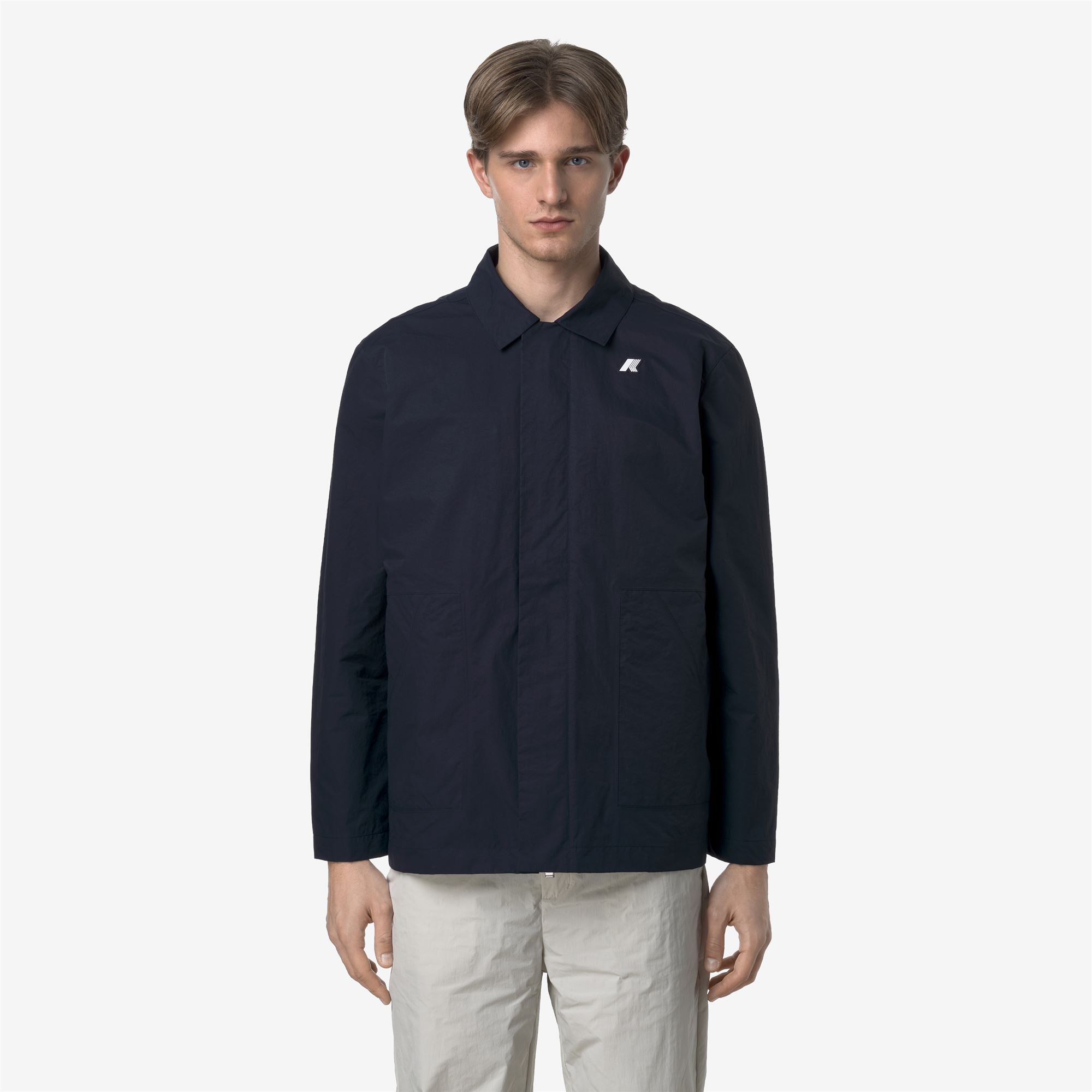 k-way-broen-cotton-nylon-veste-court-homme-blue-depth image 1