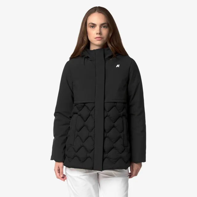 k-way-siphane-hybrid-warm-shell-veste-mi-longue-femme-black-pure image 1