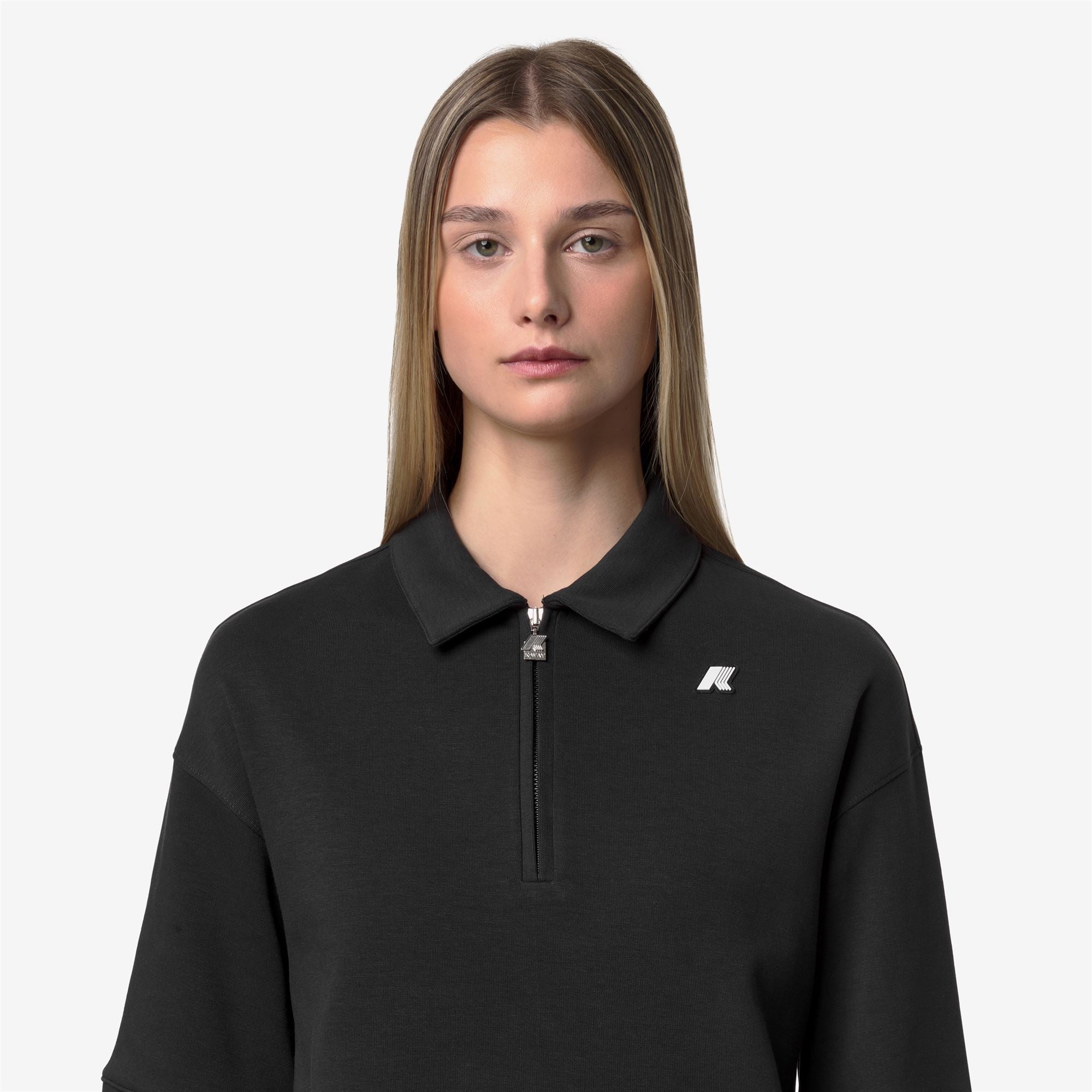 k-way-lozany-interlock-polo-femme-black-pure image 4