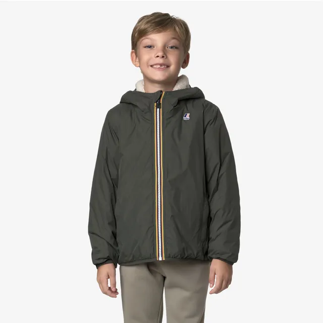 k-way-le-vrai-4-0-claude-orsetto-petit-veste-mi-longue-enfant-unisexe-green-blac image 1