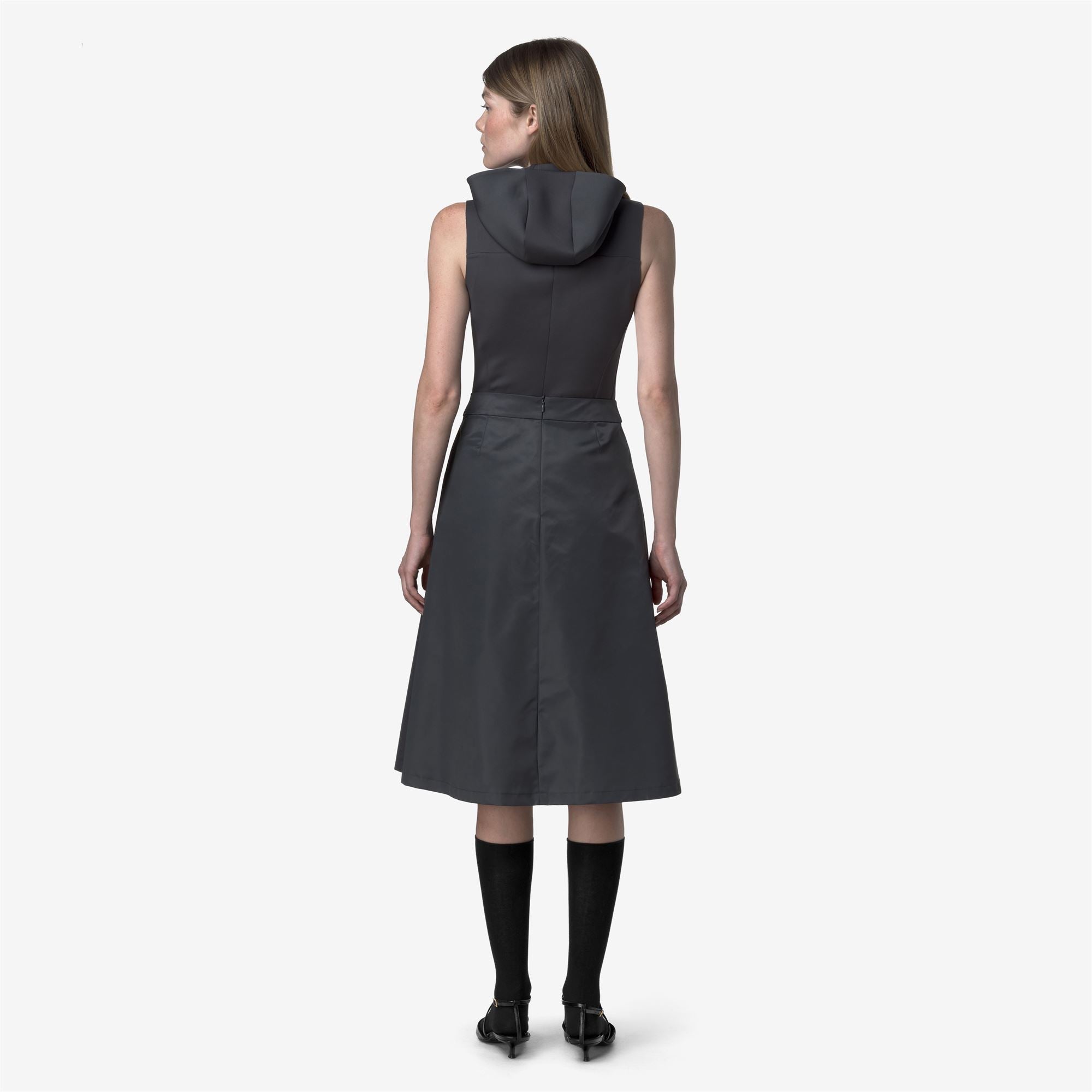 k-way-sherry-wool-shiny-twill-jupe-midi-femme-blue-night image 3