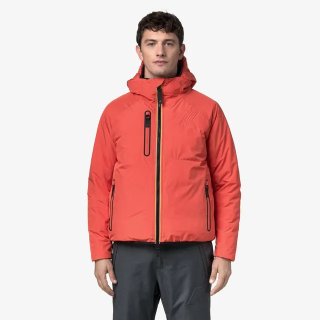 k-way-parpaillon-veste-milieu-homme-orange-micro-grid image 1