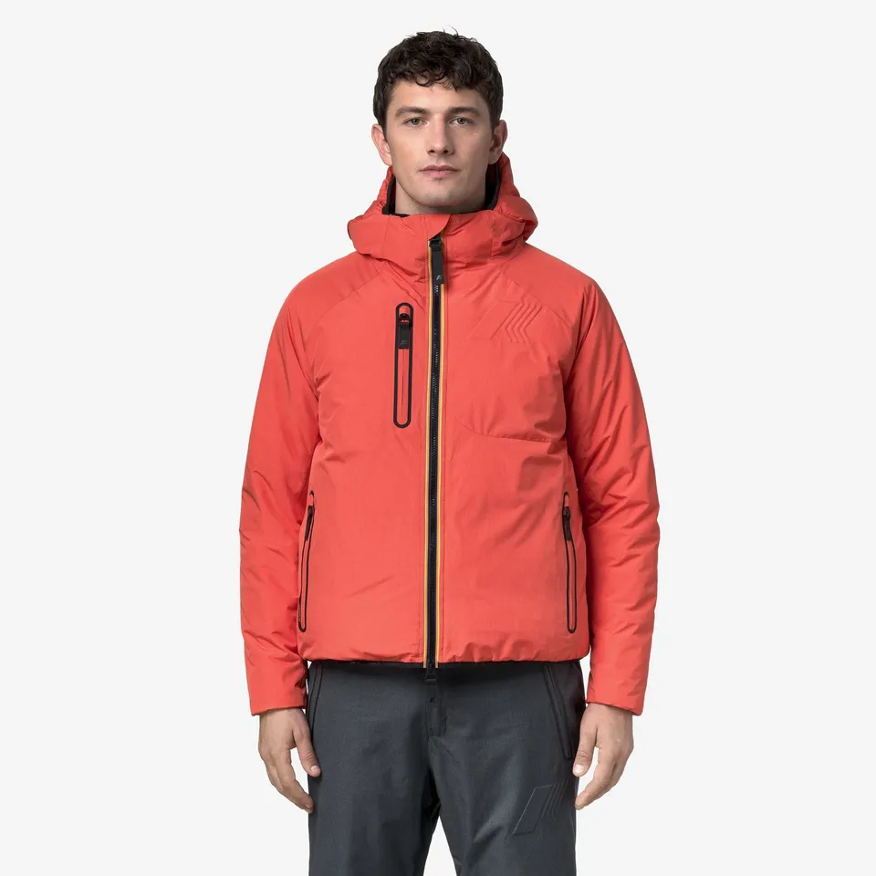 k-way-parpaillon-veste-milieu-homme-orange-micro-grid image 1