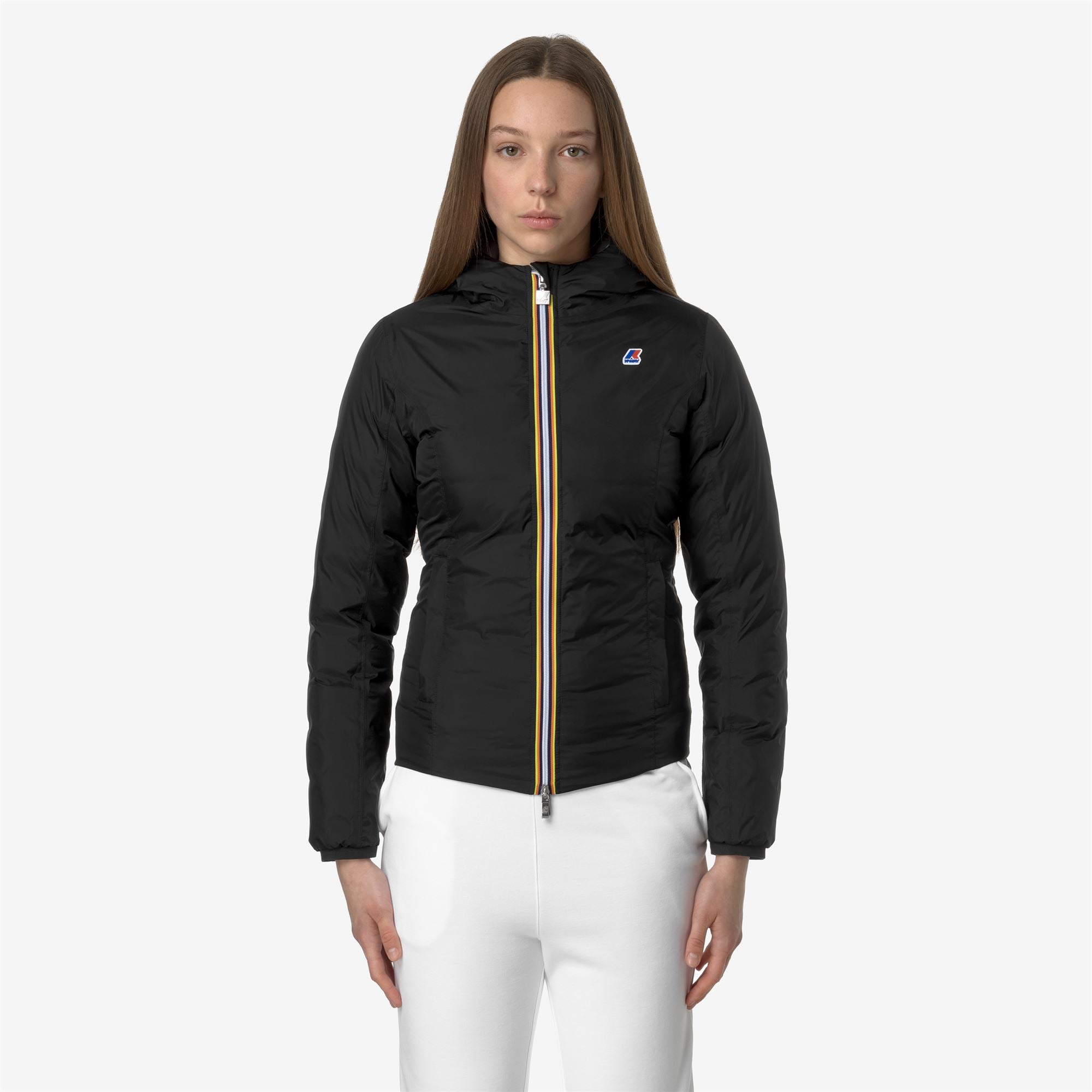 k-way-lily-thermo-plus-2-double-veste-courte-femme-black-pure-grey-smoked image 1