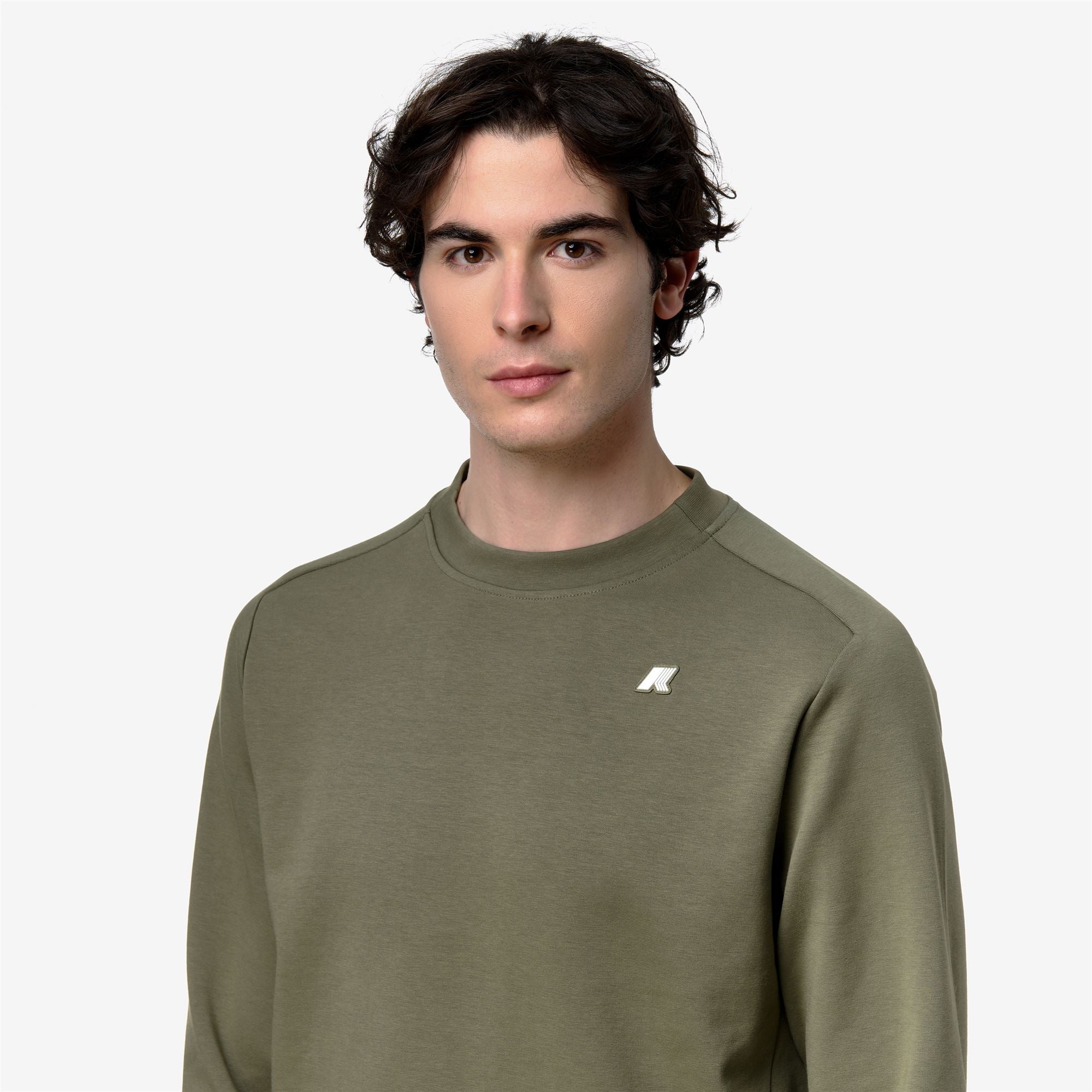 k-way-medine-interlock-pull-polaire-homme-green-lichen image 4