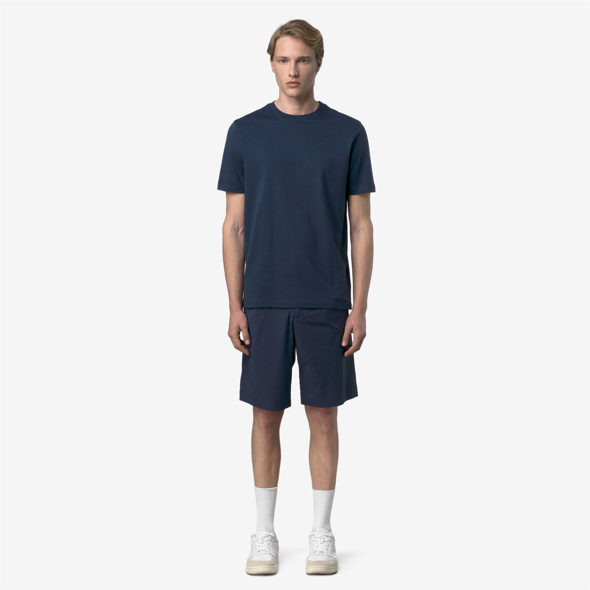 k-way-odom-jersey-micro-lettering-slim-t-shirt-homme-blue-insignia image 1