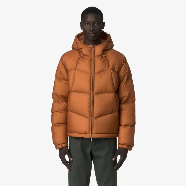 k-way-quill-thermo-light-ripstop-doudoune-court-homme-orange-adobe image 1