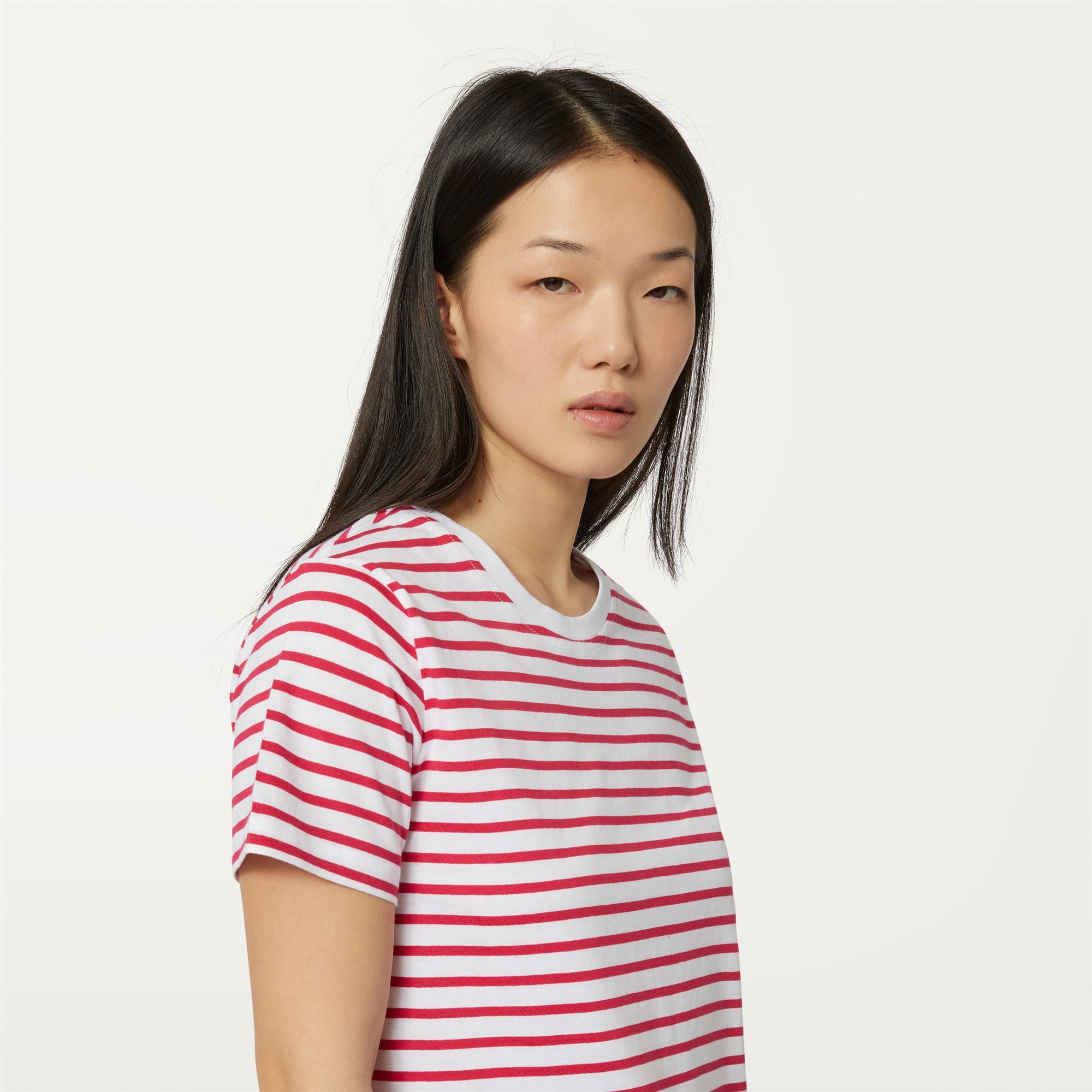k-way-amalia-stripes-t-shirt-femme-white-red-berry image 4