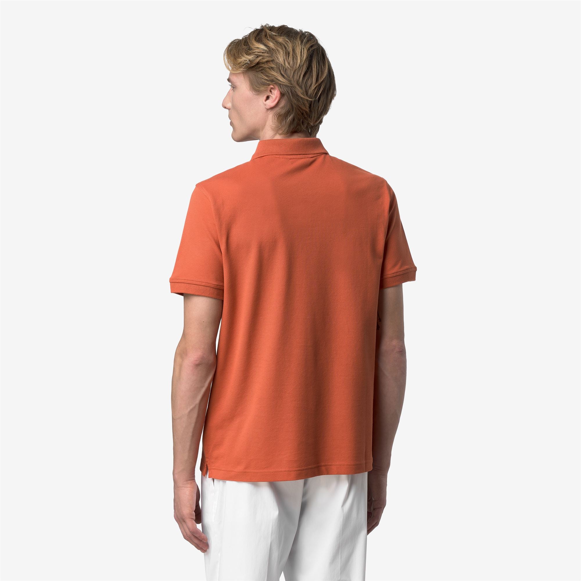 k-way-amedee-pique-slim-polo-homme-orange-brownish image 3