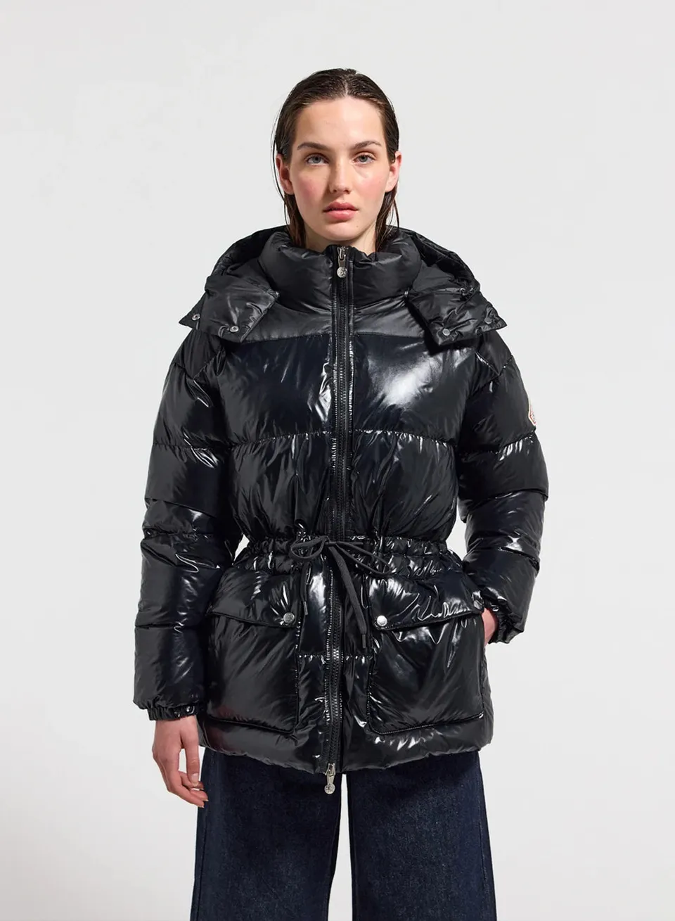pyrenex-alexa-doudoune-brillante-femme-noire-mi-longue-capuche image 1