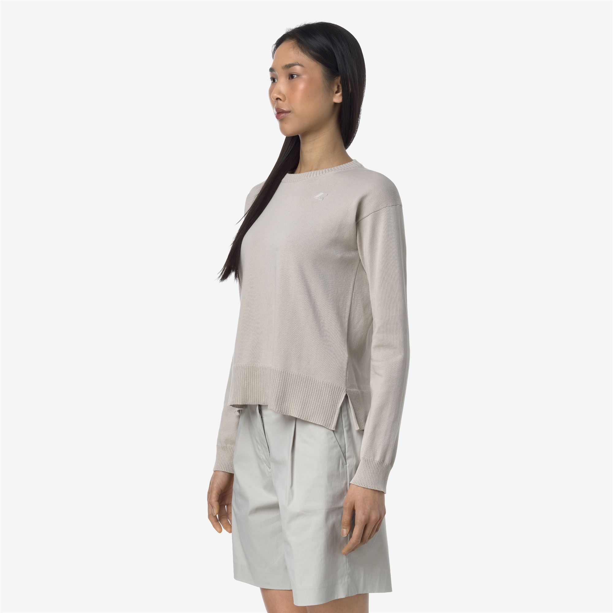 k-way-domitine-cotton-ps-pull-crop-femme-beige-lt image 2
