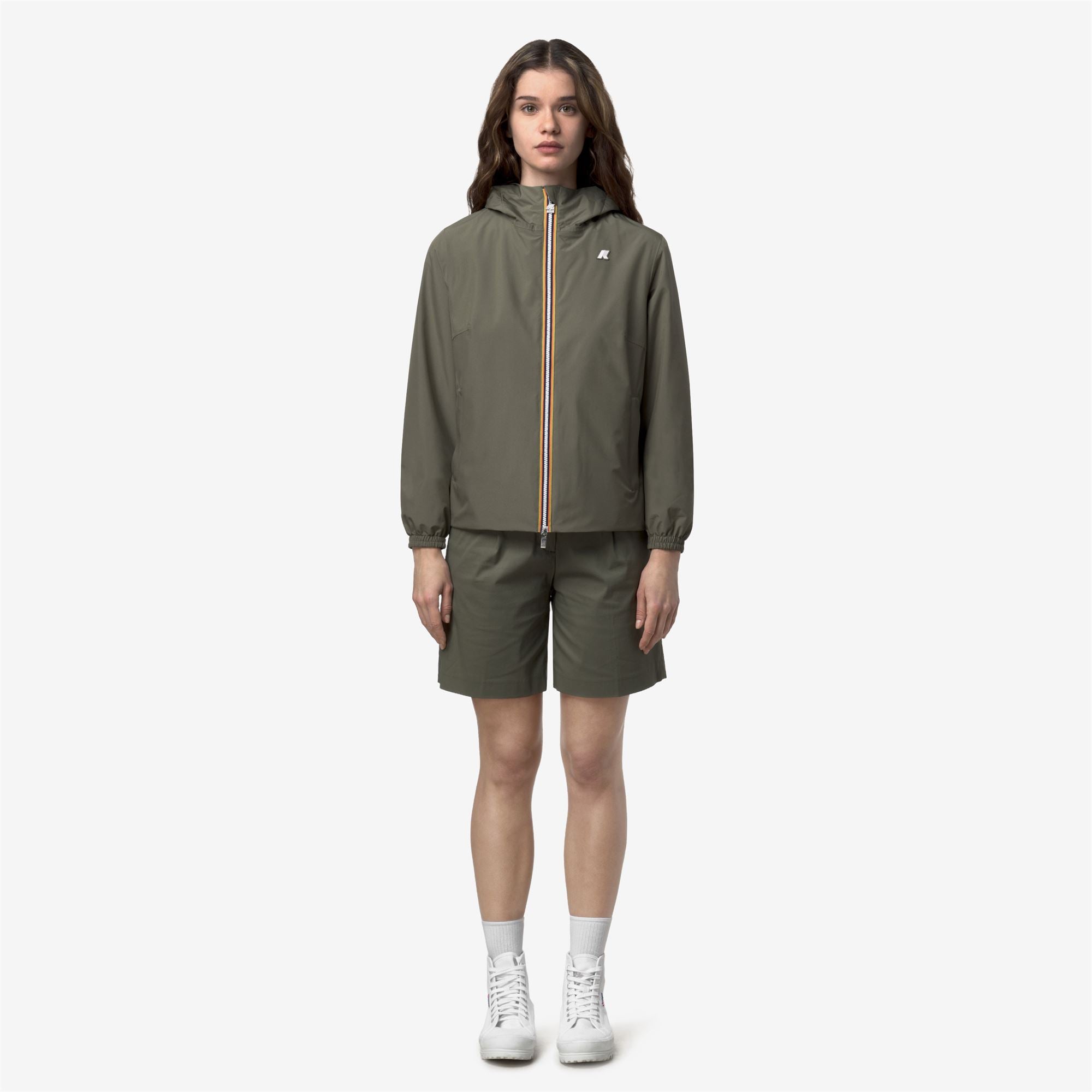 k-way-lil-2-0-stretch-poly-jersey-veste-court-femme-green-lichen image 1