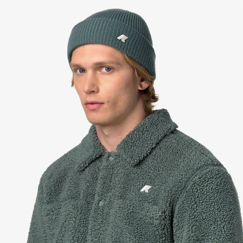 k-way-brice-cardigan-stitch-wool-bonnet-unisexe-green-balsam image 1