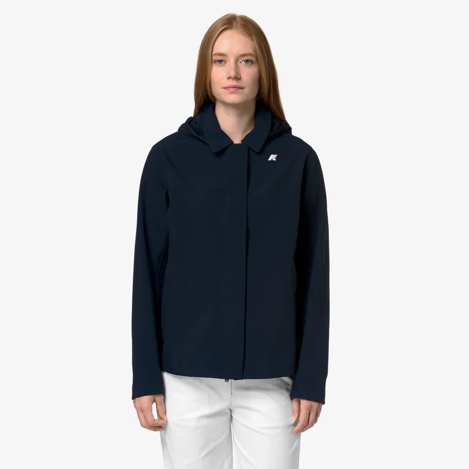 k-way-bleizou-bonded-trench-court-femme-blue-depth image 1
