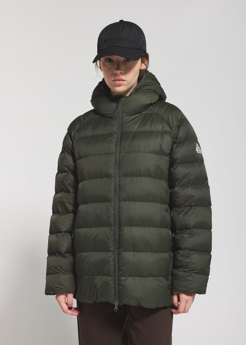 pyrenex-arial-doudoune-fine-capuche-homme-kaki-fonc image 1