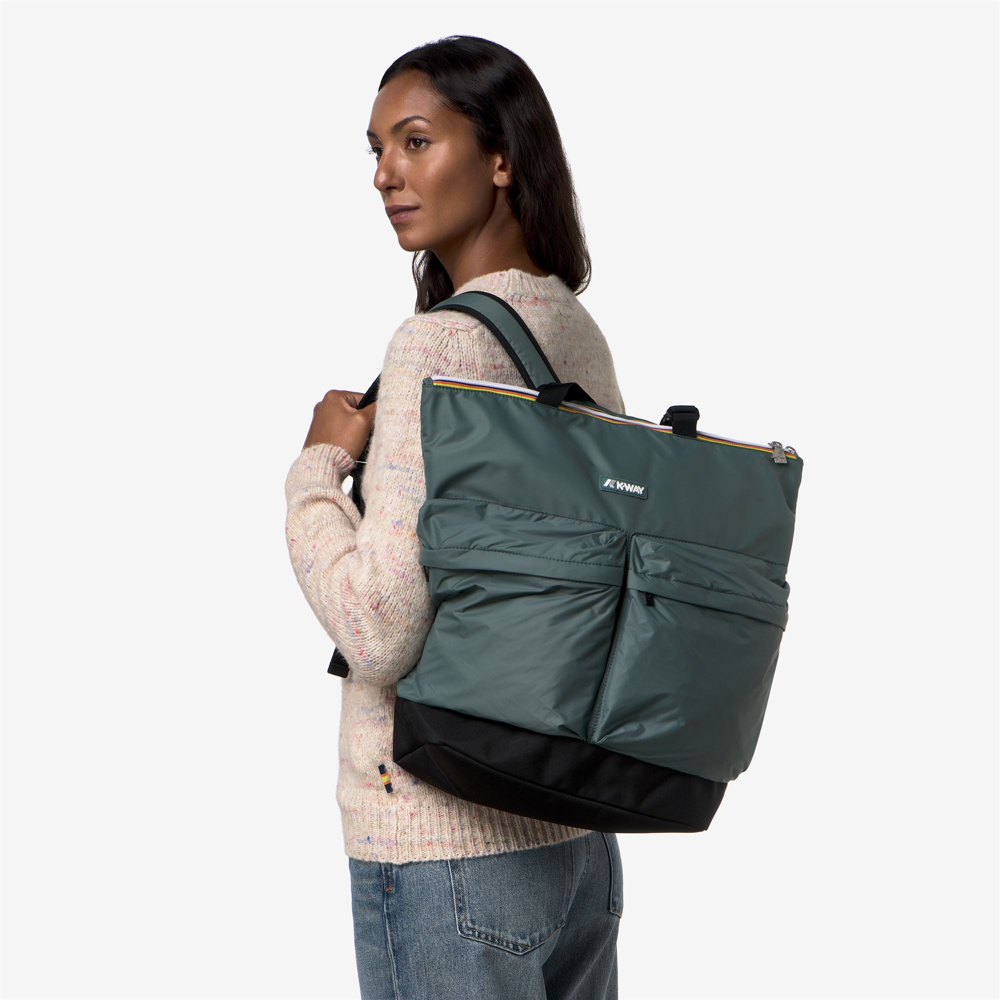 k-way-noam-sac-shopping-unisexe-green-balsam image 3