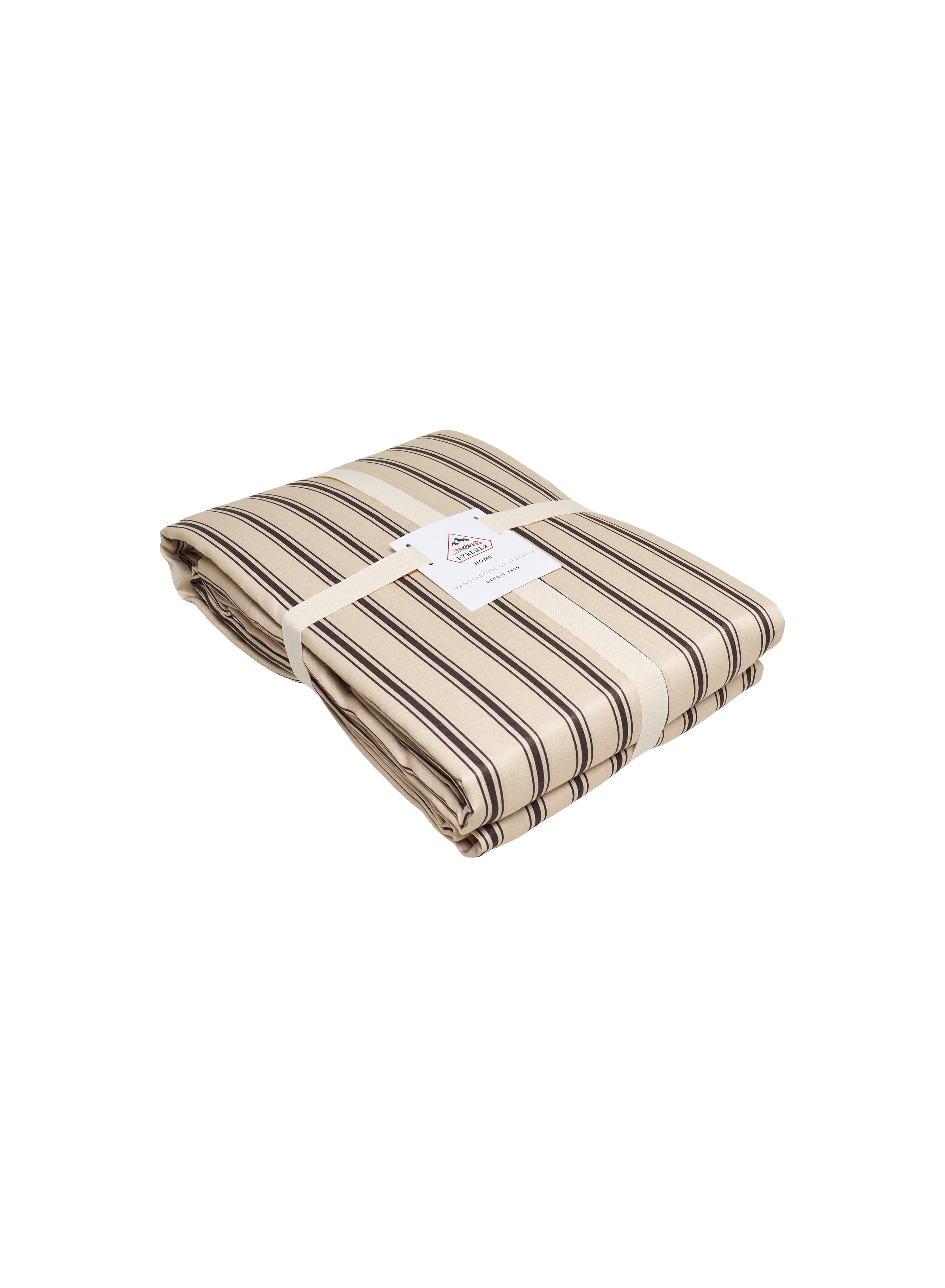 pyrenex-lily-housse-de-couette-coton-bio-et-tencel-rayures-marron-cru image 4