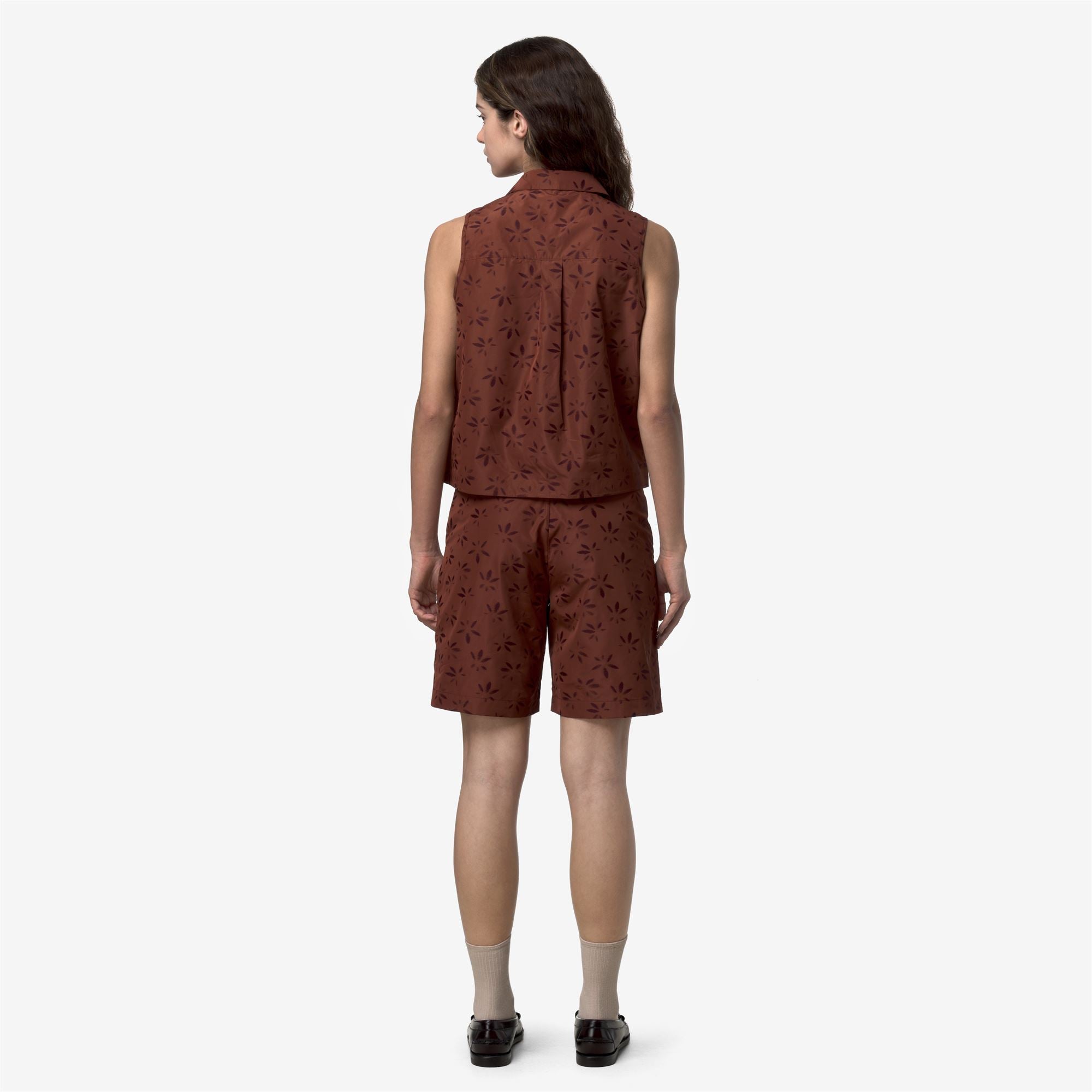 k-way-anty-emby-jacquard-haut-femme-brown-violet-jacquard image 3