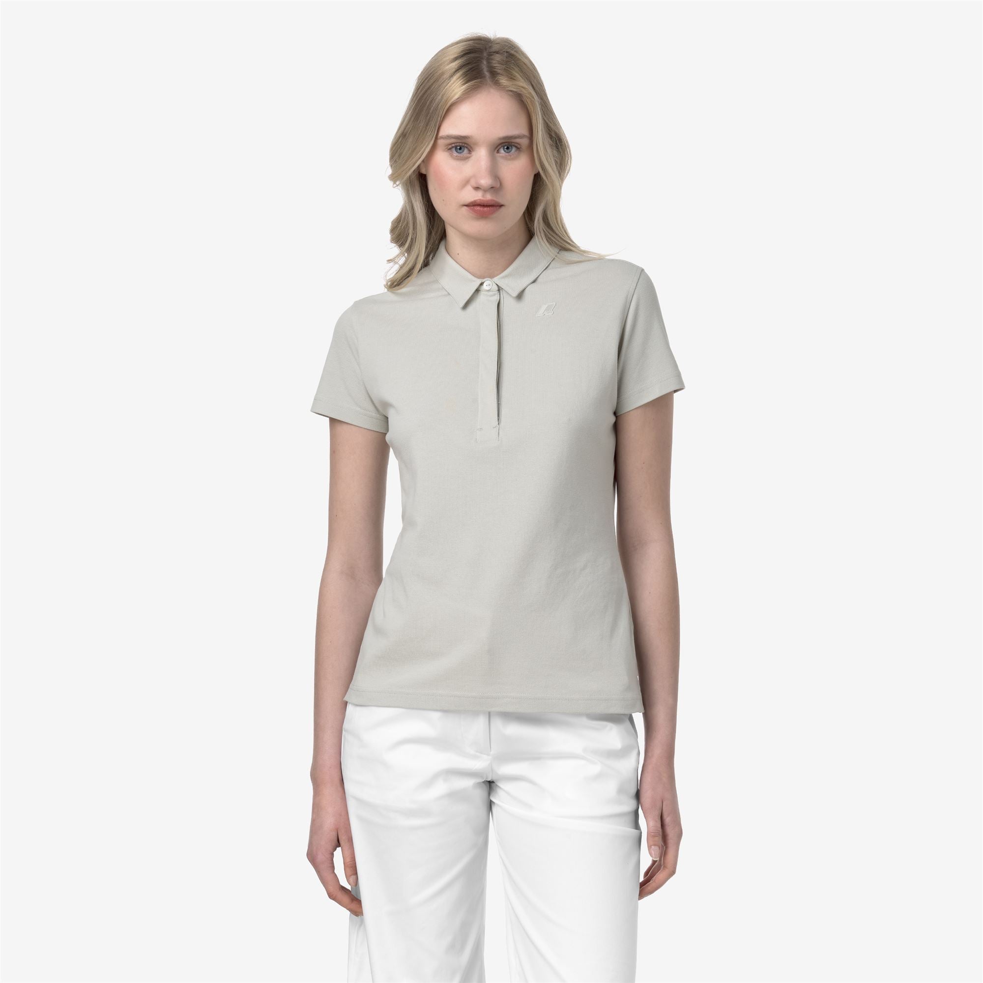 k-way-amedea-pique-slim-polo-femme-beige-lt image 1
