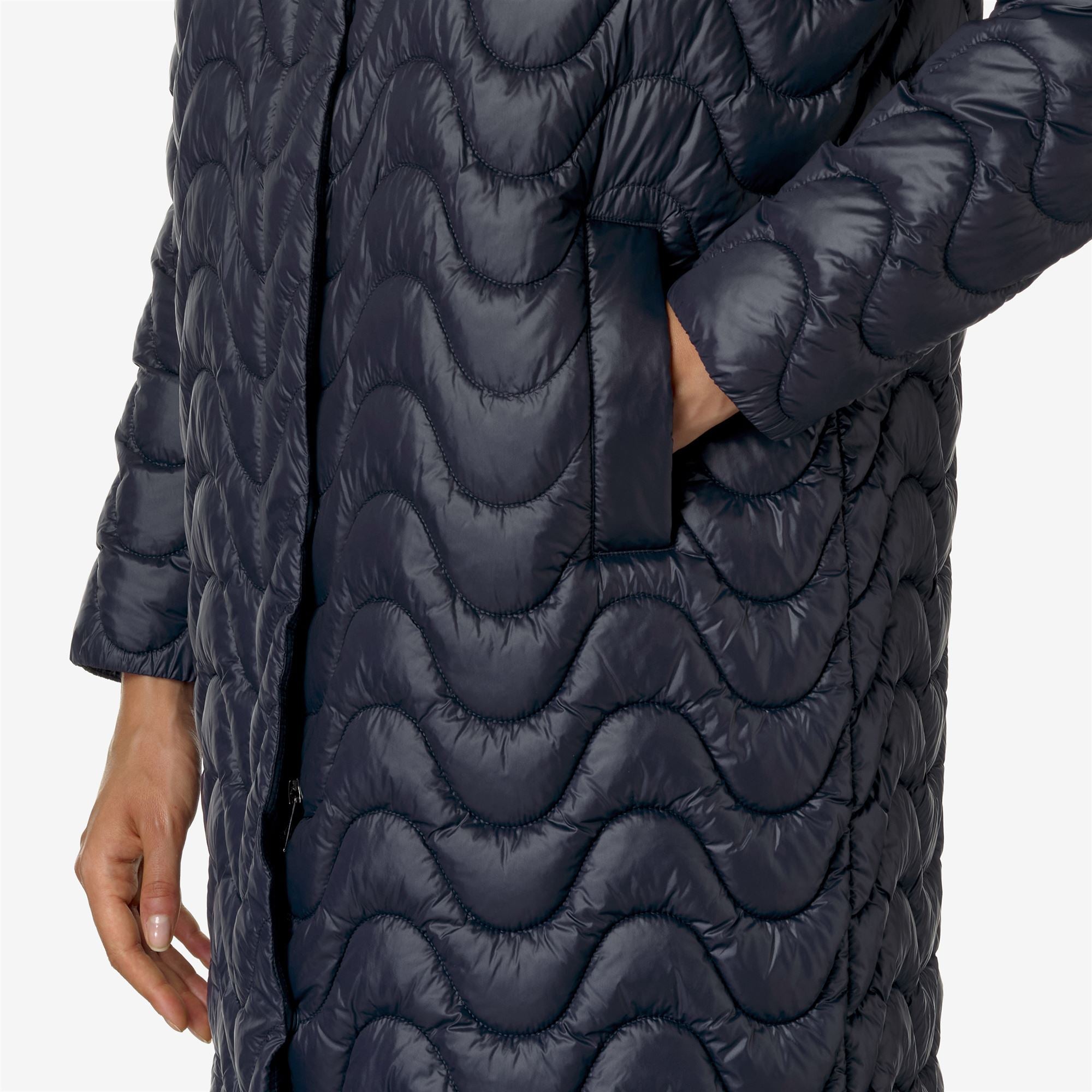 k-way-sonja-quilted-warm-veste-longue-femme-blue-depth image 4
