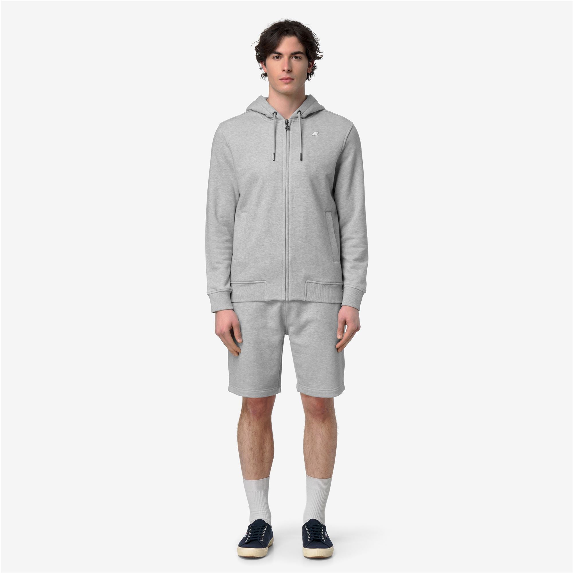 k-way-anthony-french-terry-veste-polaire-homme-grey-mid-mel image 1