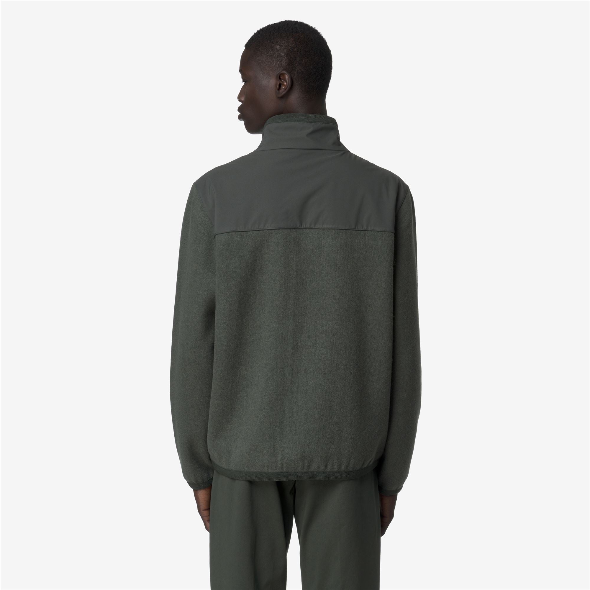k-way-fleury-wool-nylon-mix-polaire-pull-over-homme-green-blackish-blue-airforce image 3