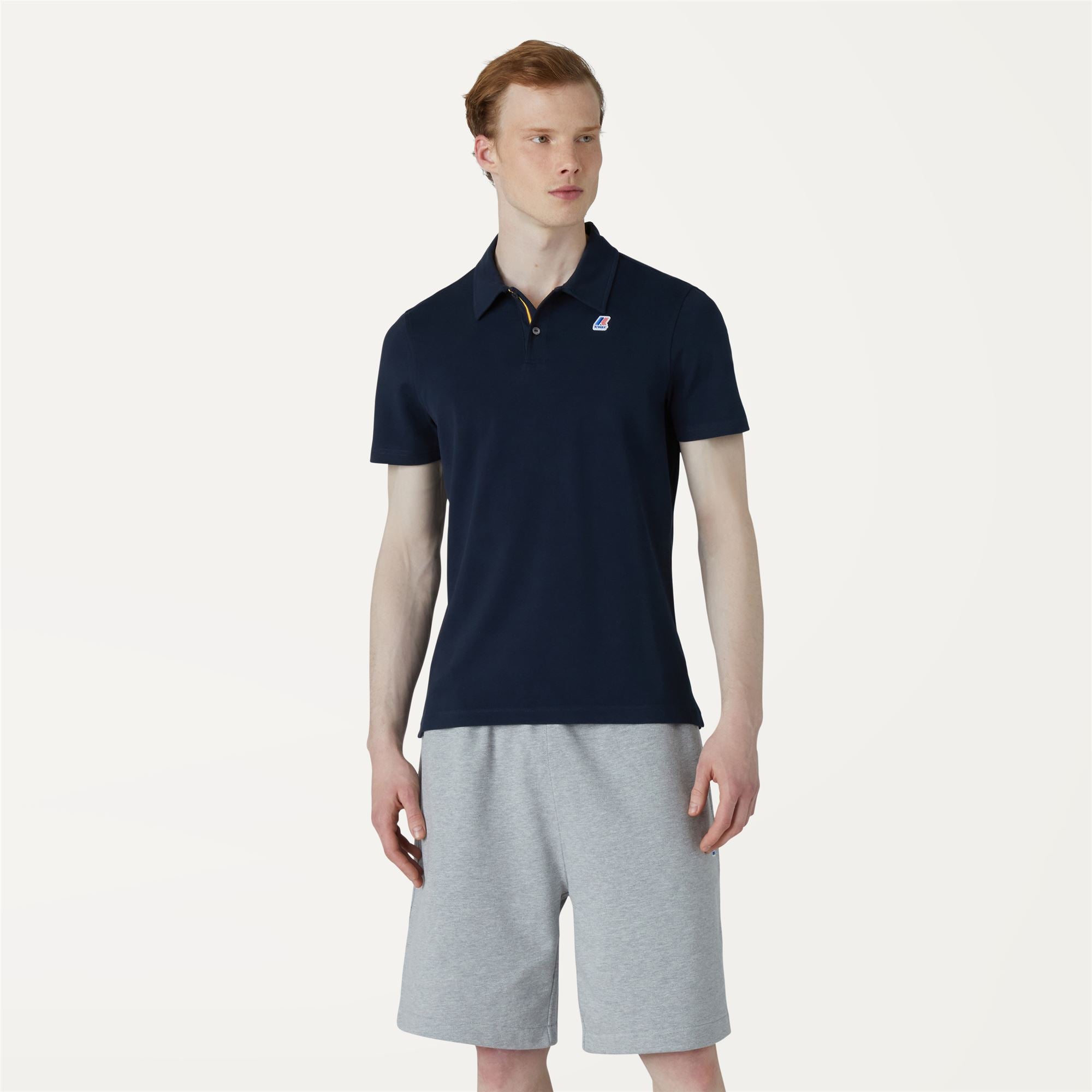 k-way-gregoire-tape-polo-homme-blue-depth image 1