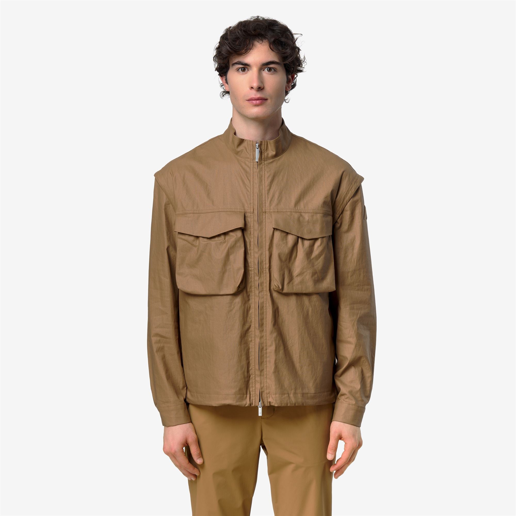k-way-orian-natural-blend-veste-courte-homme-brown-bistre-combo image 1