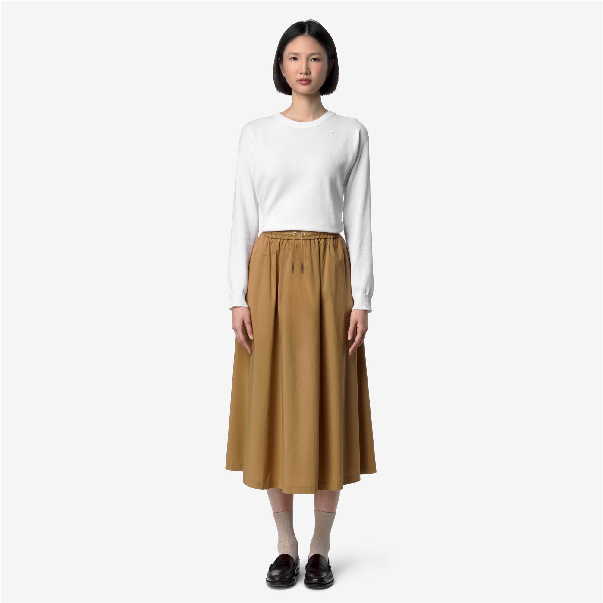k-way-mosella-light-poplin-tech-jupe-longue-femme-brown-bistre image 1