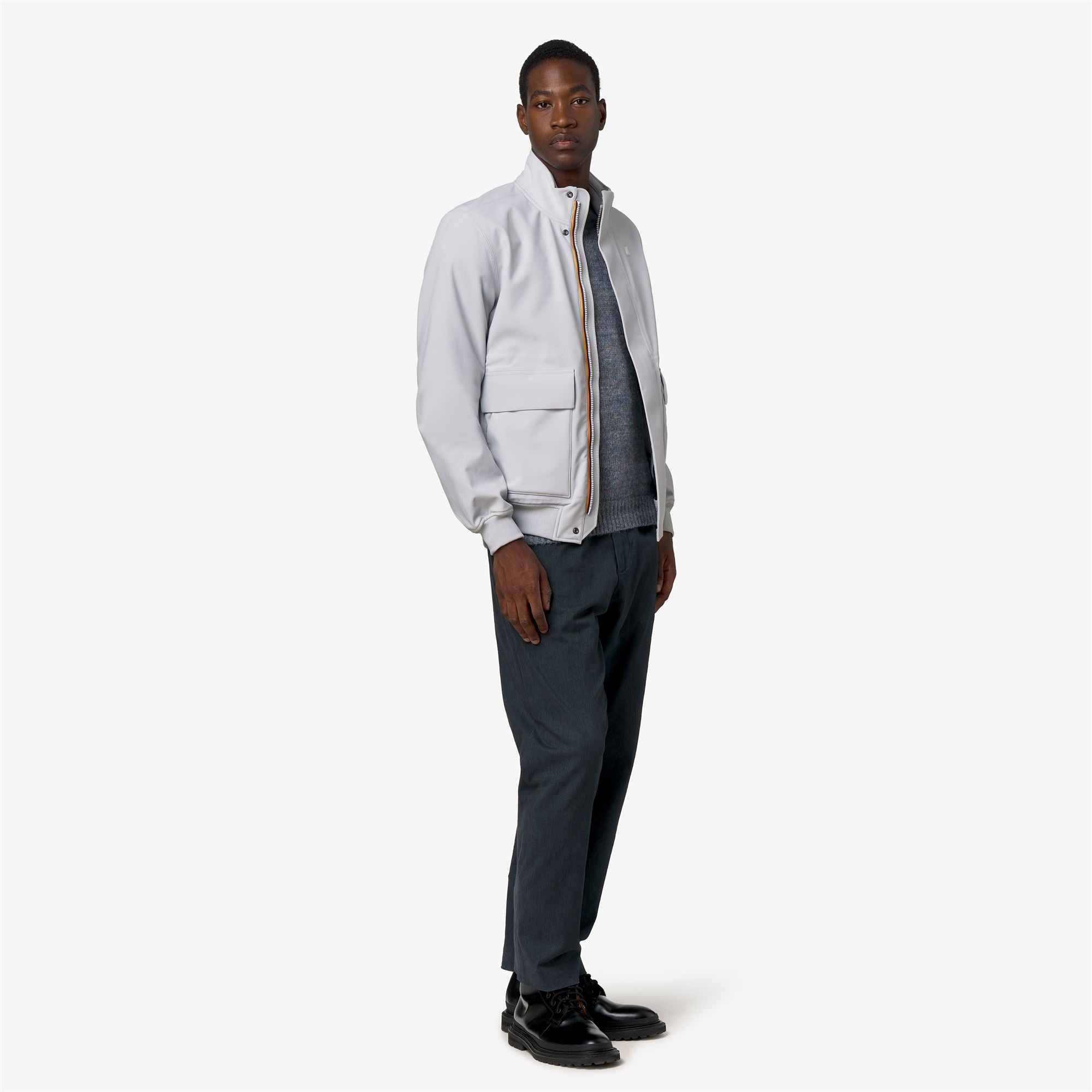 k-way-herve-bonded-veste-courte-homme-grey-ash-blue-depth image 1