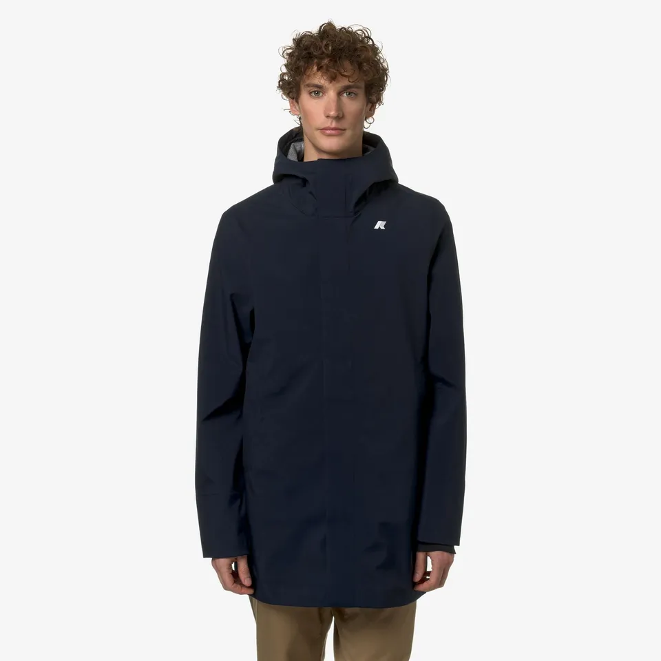 k-way-tommy-bonded-jersey-parka-3-4-homme-blue-depth image 1