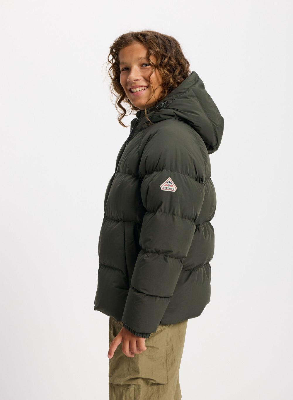 doudoune-enfant-pyrenex-sten-smooth-capuche-khaki image 6