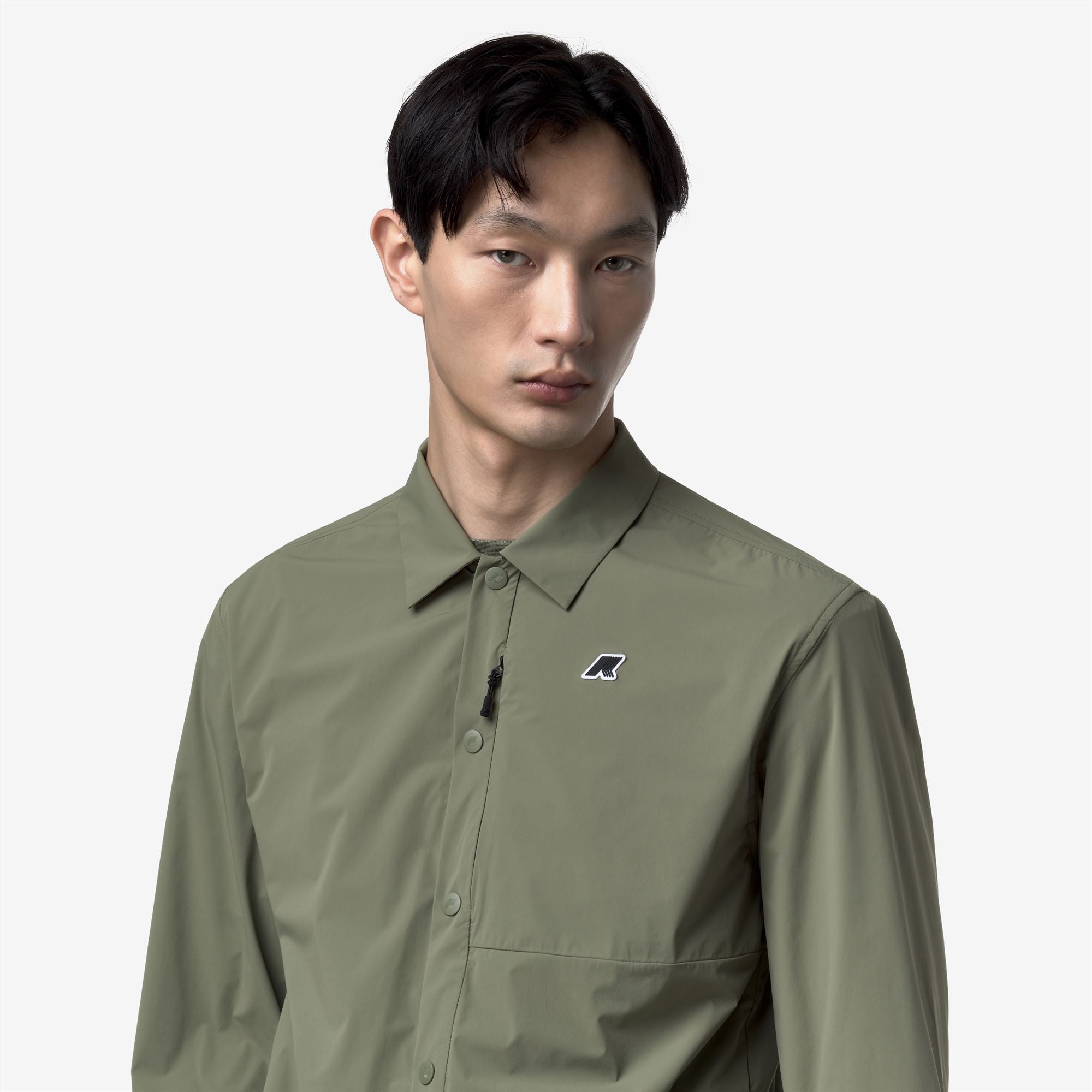 k-way-recher-chemise-longue-homme-technique-green-lichen image 4