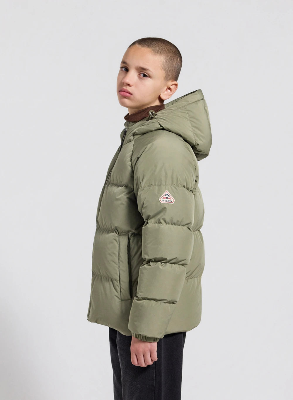 pyrenex-sten-smooth-doudoune-enfant-unisexe-capuche-kaki-clair image 5