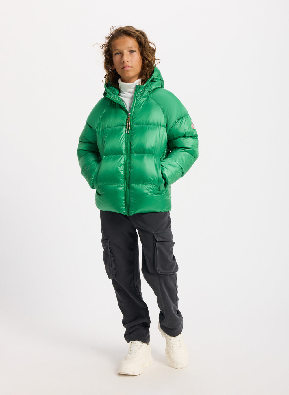 pyrenex-sten-doudoune-capuche-enfant-verte-duvet-naturel image 3
