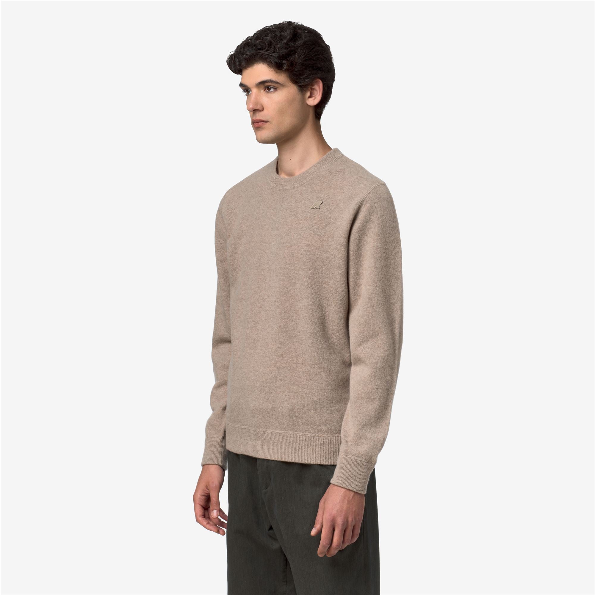 k-way-sebastien-fleece-stitch-pull-over-homme-beige-plaza image 2