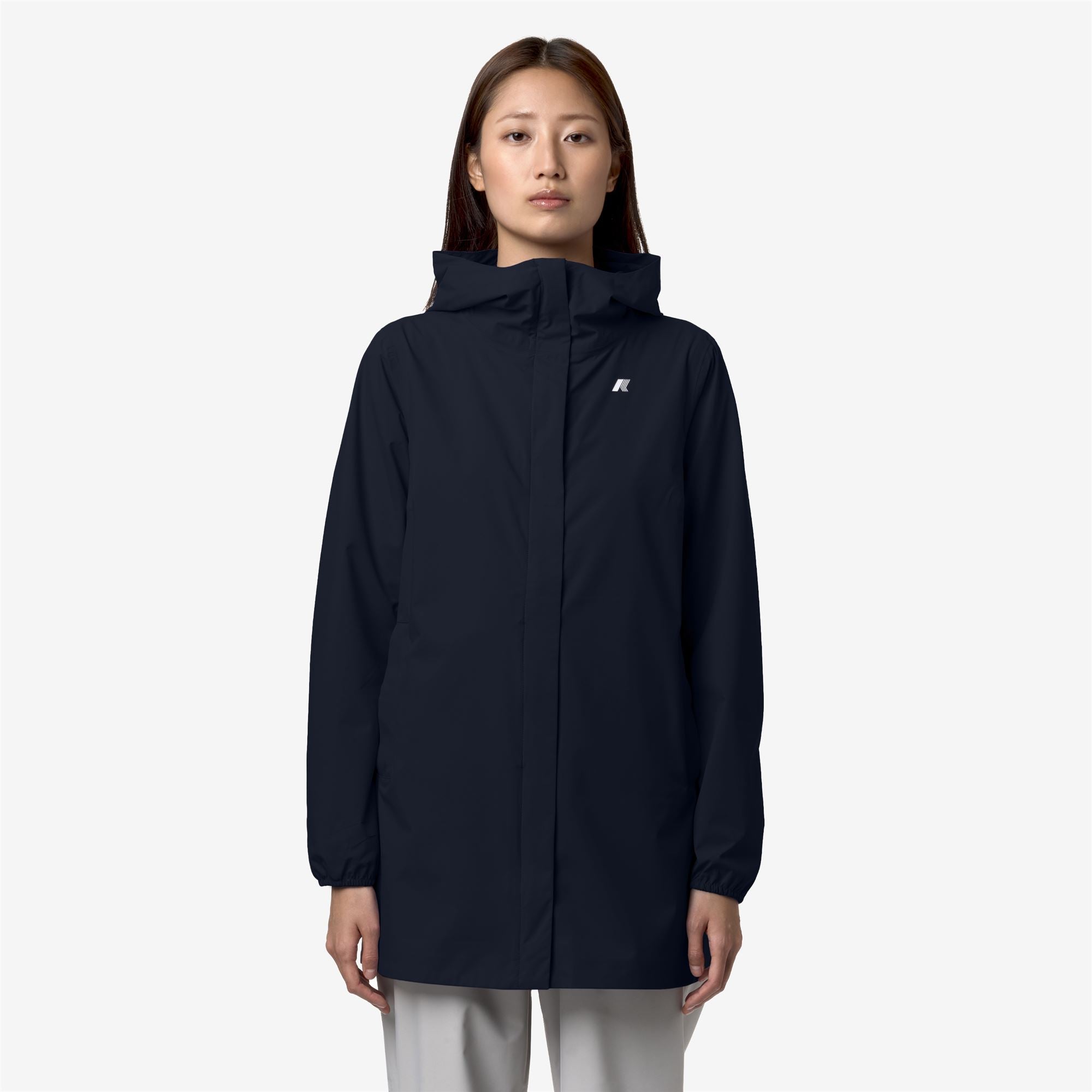 k-way-sophie-stretch-dot-veste-mi-longue-femme-blue-depth image 1