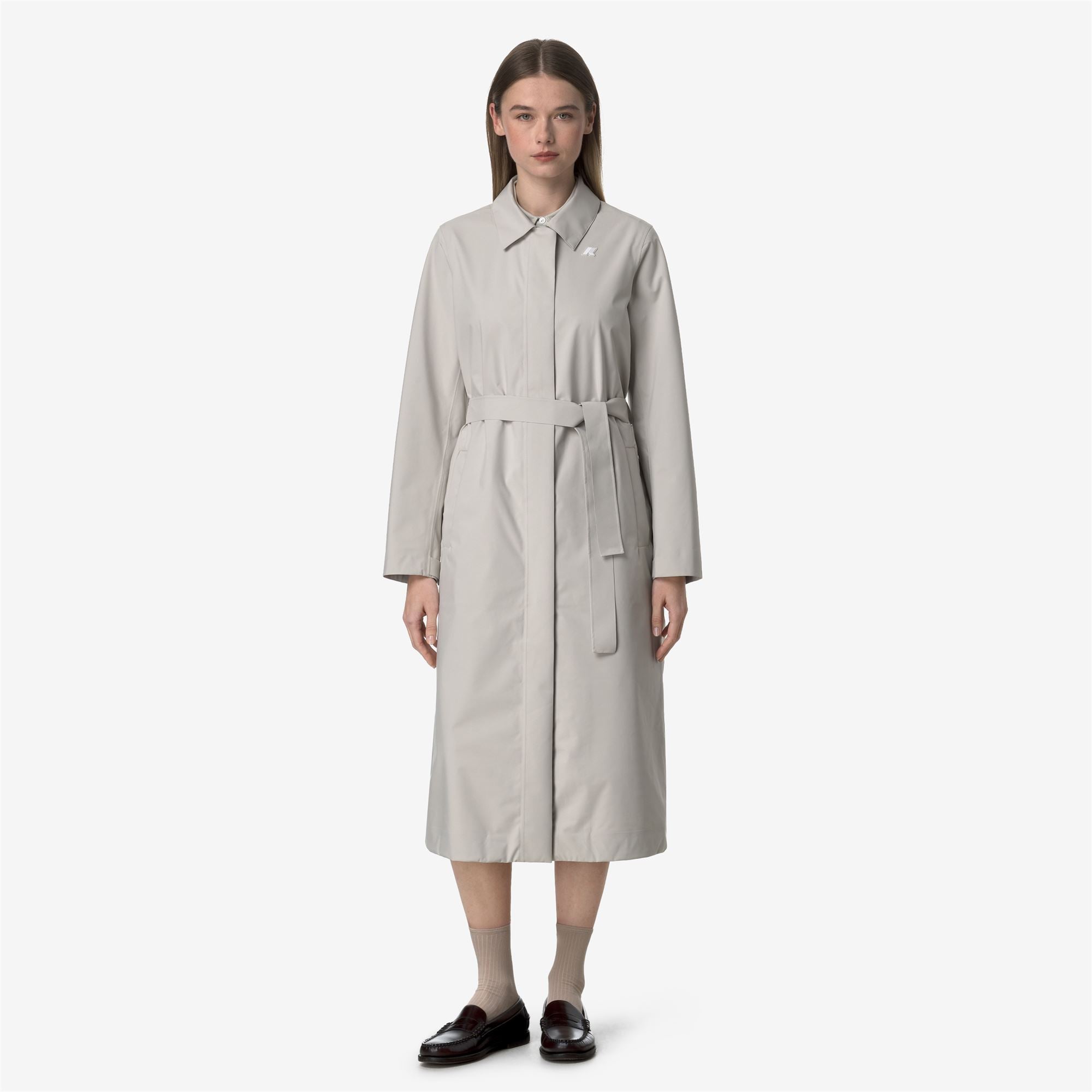 k-way-barbra-stretch-2l-veste-longue-femme-beige-lt image 1