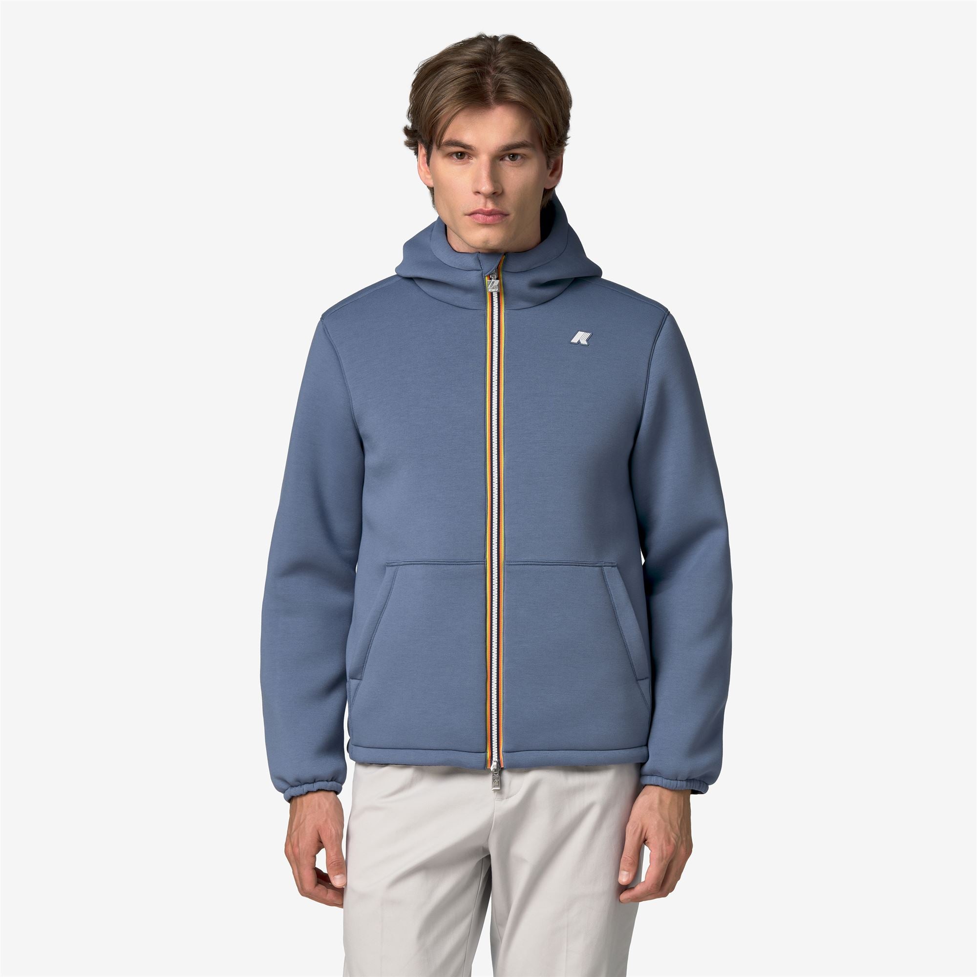 k-way-jack-spacer-nylon-double-veste-courte-r-versible-homme-blue-wild-blue-dept image 1