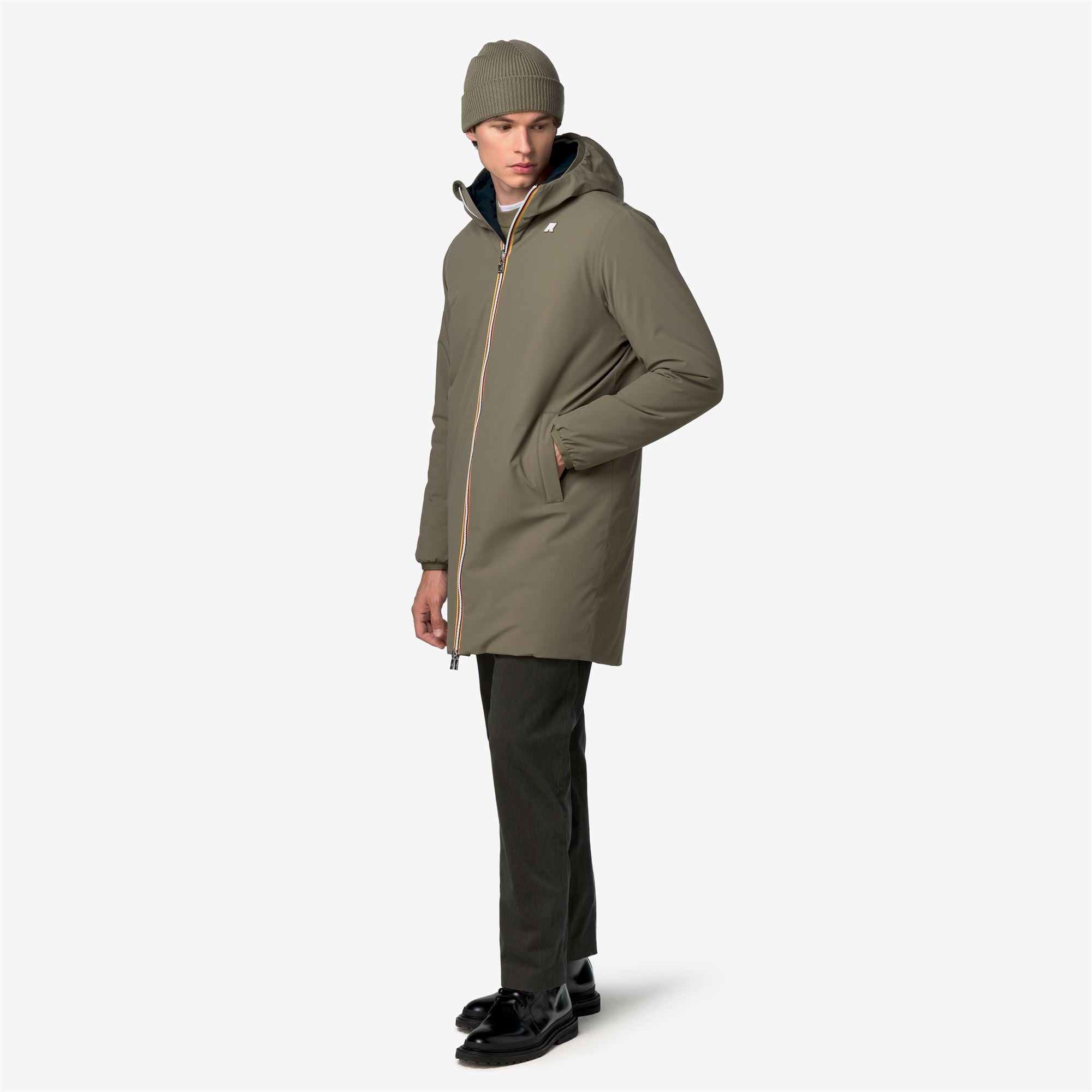k-way-jacob-st-warm-double-veste-3-4-homme-r-versible-vert-arm-e image 4