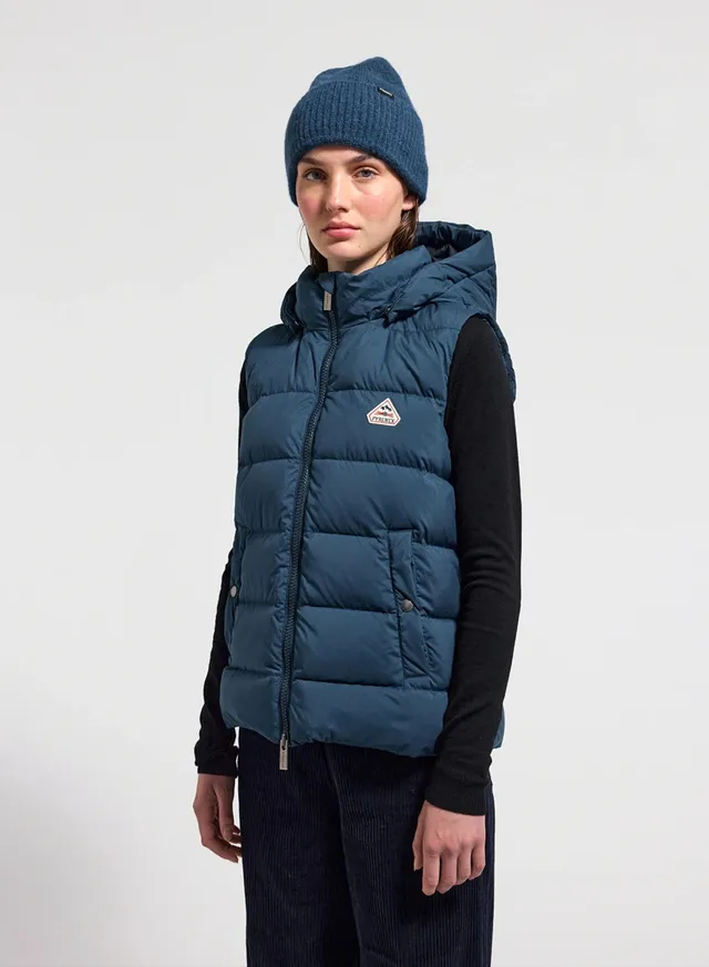 pyrenex-spoutnic-doudoune-sans-manches-femme-bleu-p-trole-capuche-amovible image 1