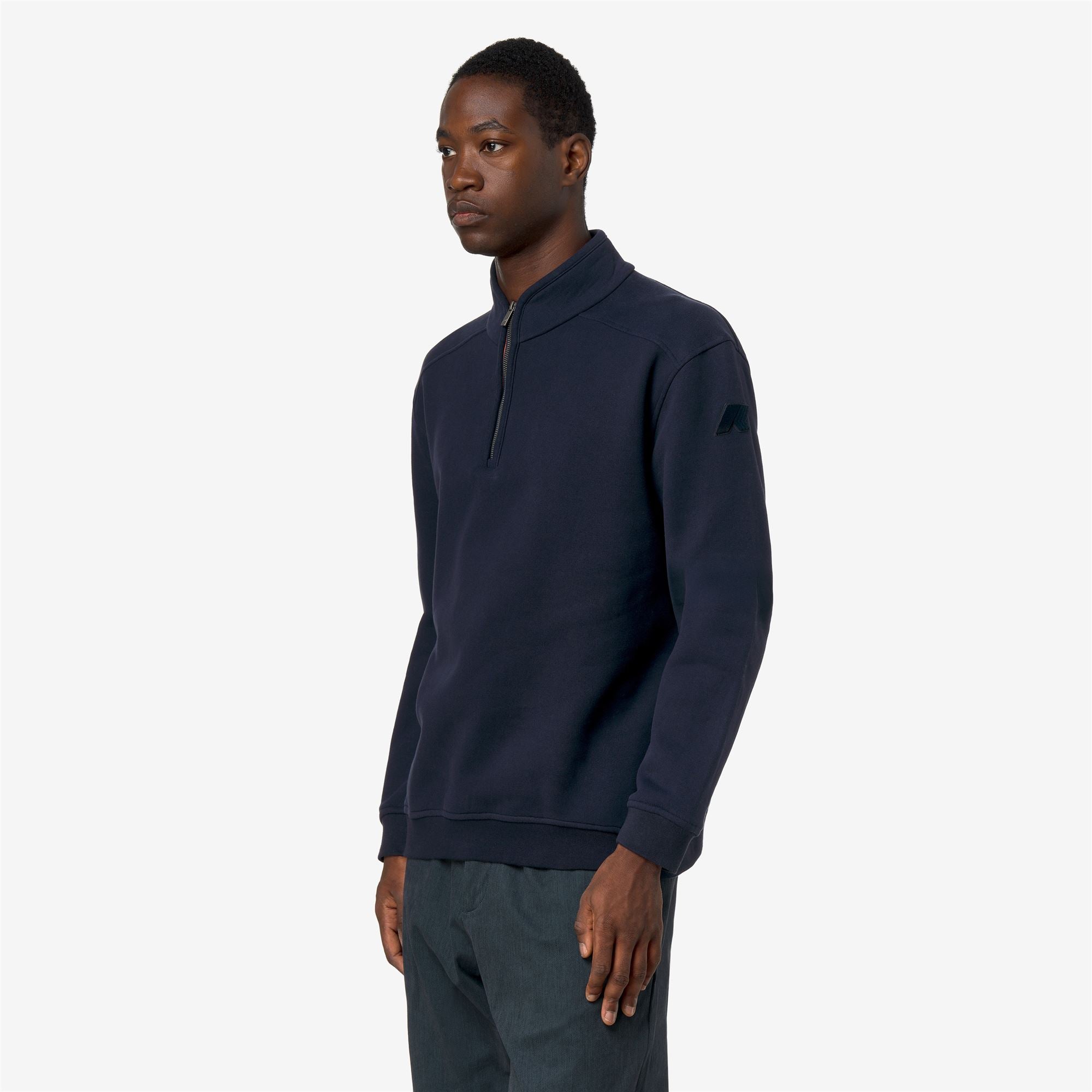 k-way-aubie-cotton-cashmere-pull-homme-blue-depth image 2