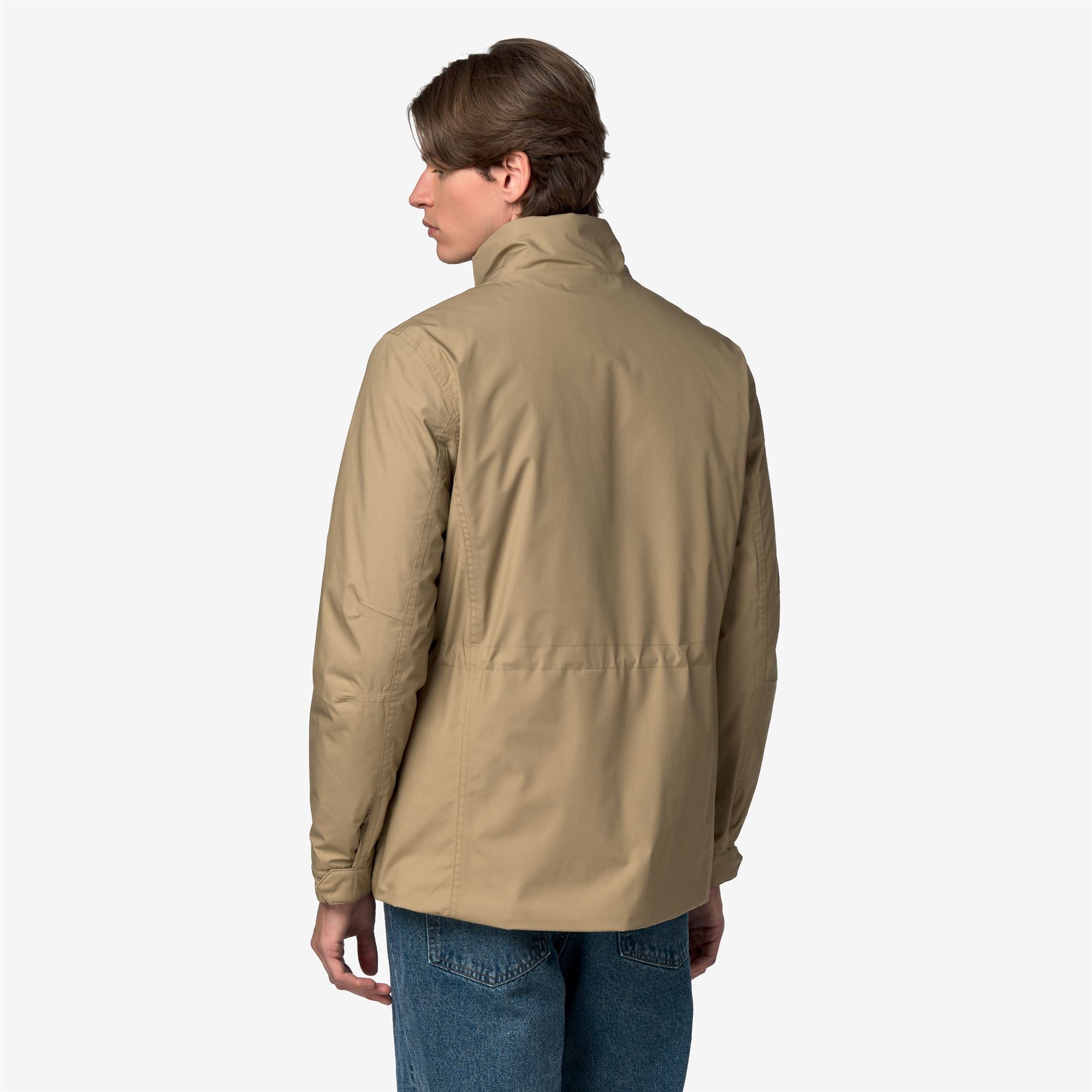 k-way-manuene-warm-micro-canvas-veste-milieu-homme-beige-khaki image 3