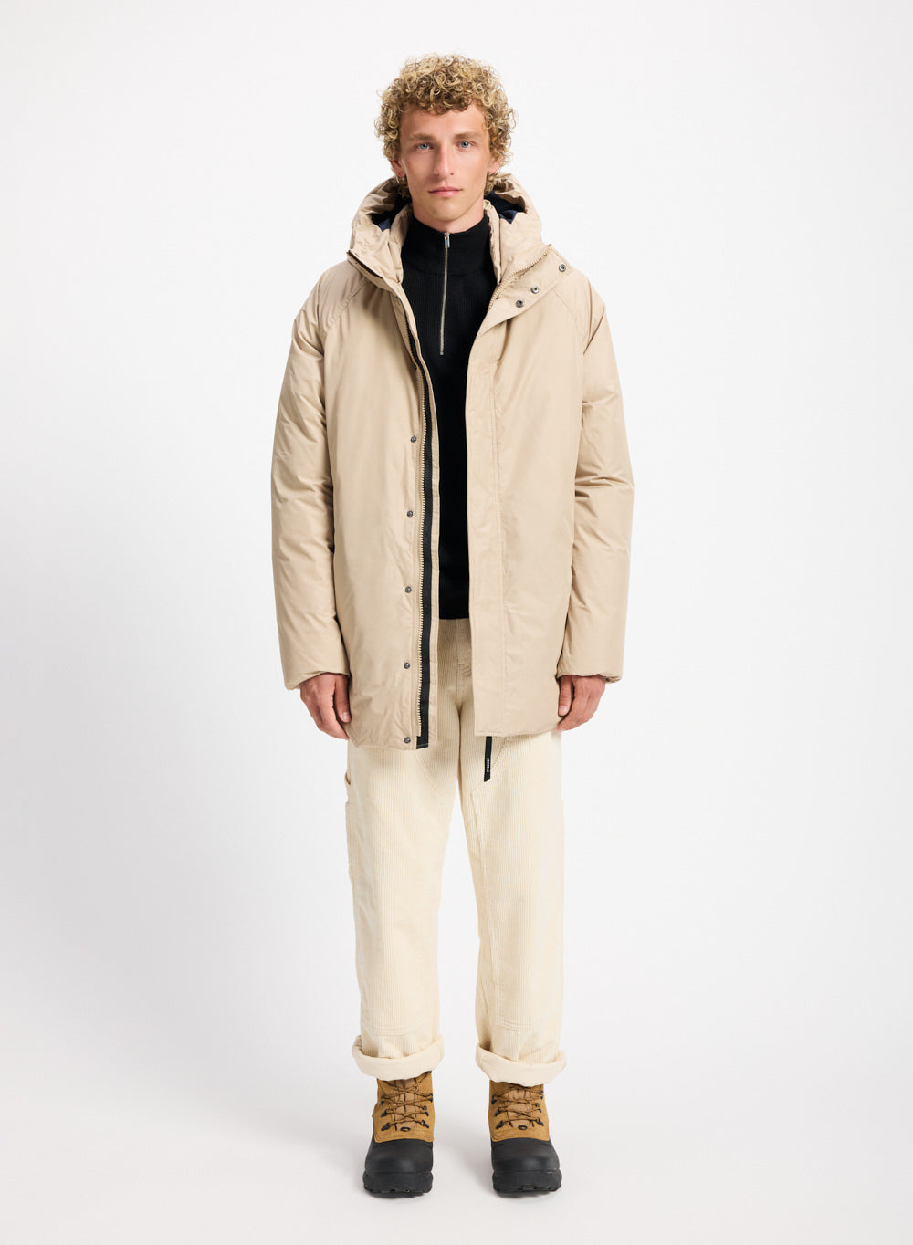 pyrenex-spark-parka-capuche-homme-en-duvet-naturel-beige-claire image 2
