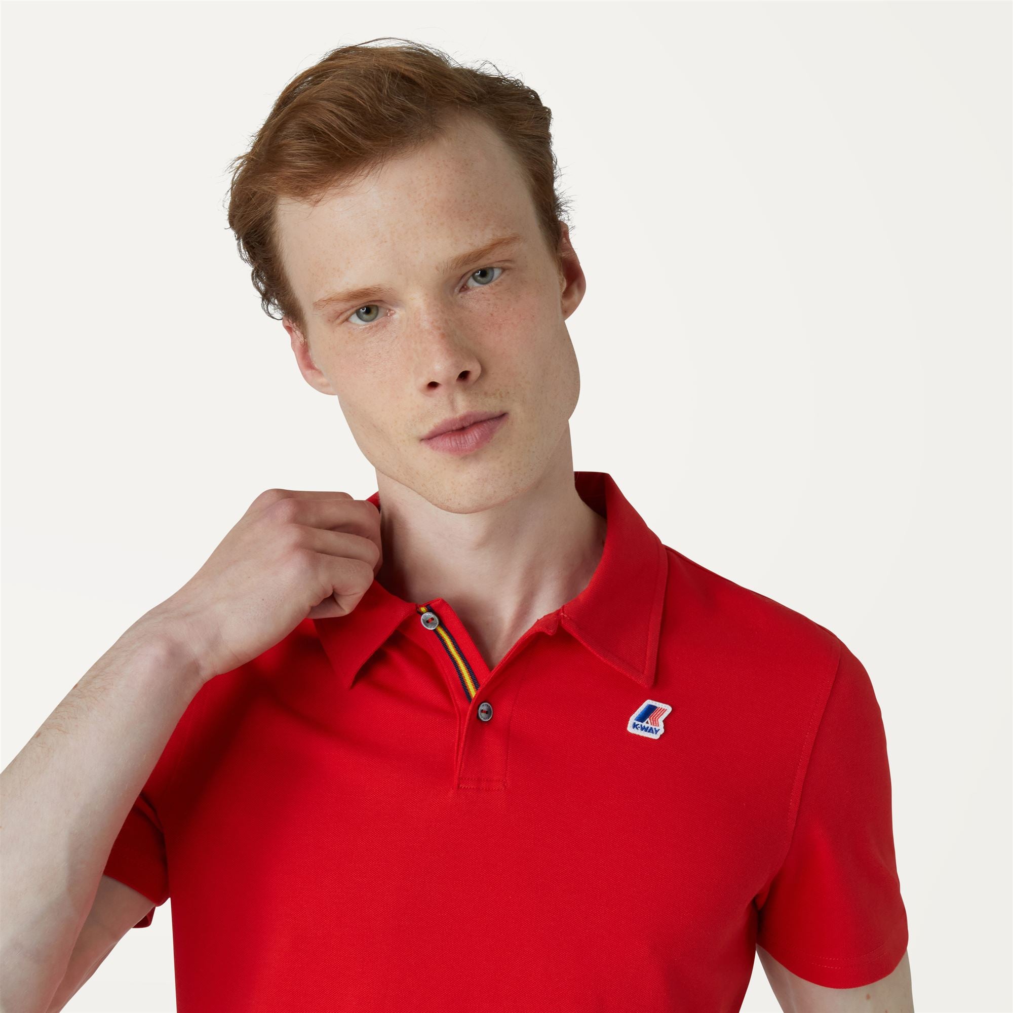 k-way-gr-goire-tape-polo-homme-manches-courtes-red image 4