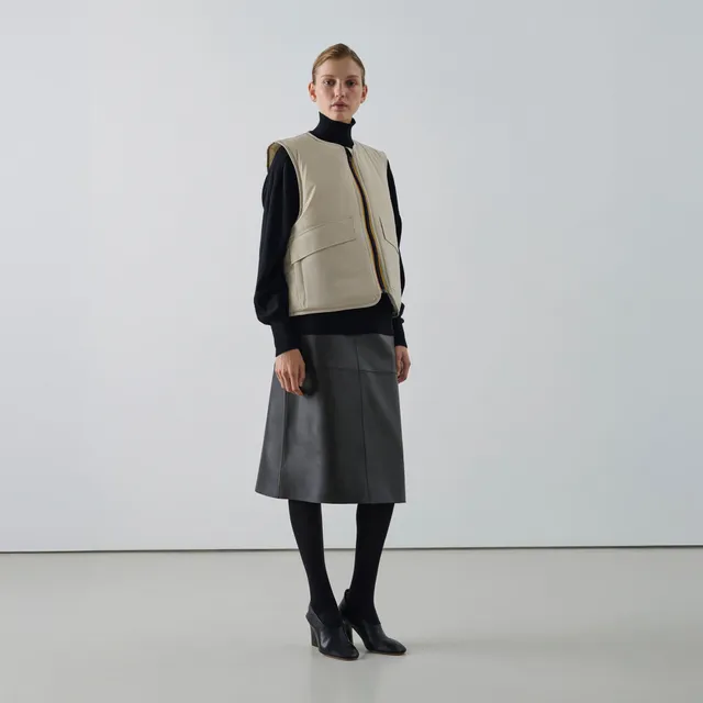 k-way-le-vrai-2-1-amiable-wes-gilet-femme-grey-beige image 1