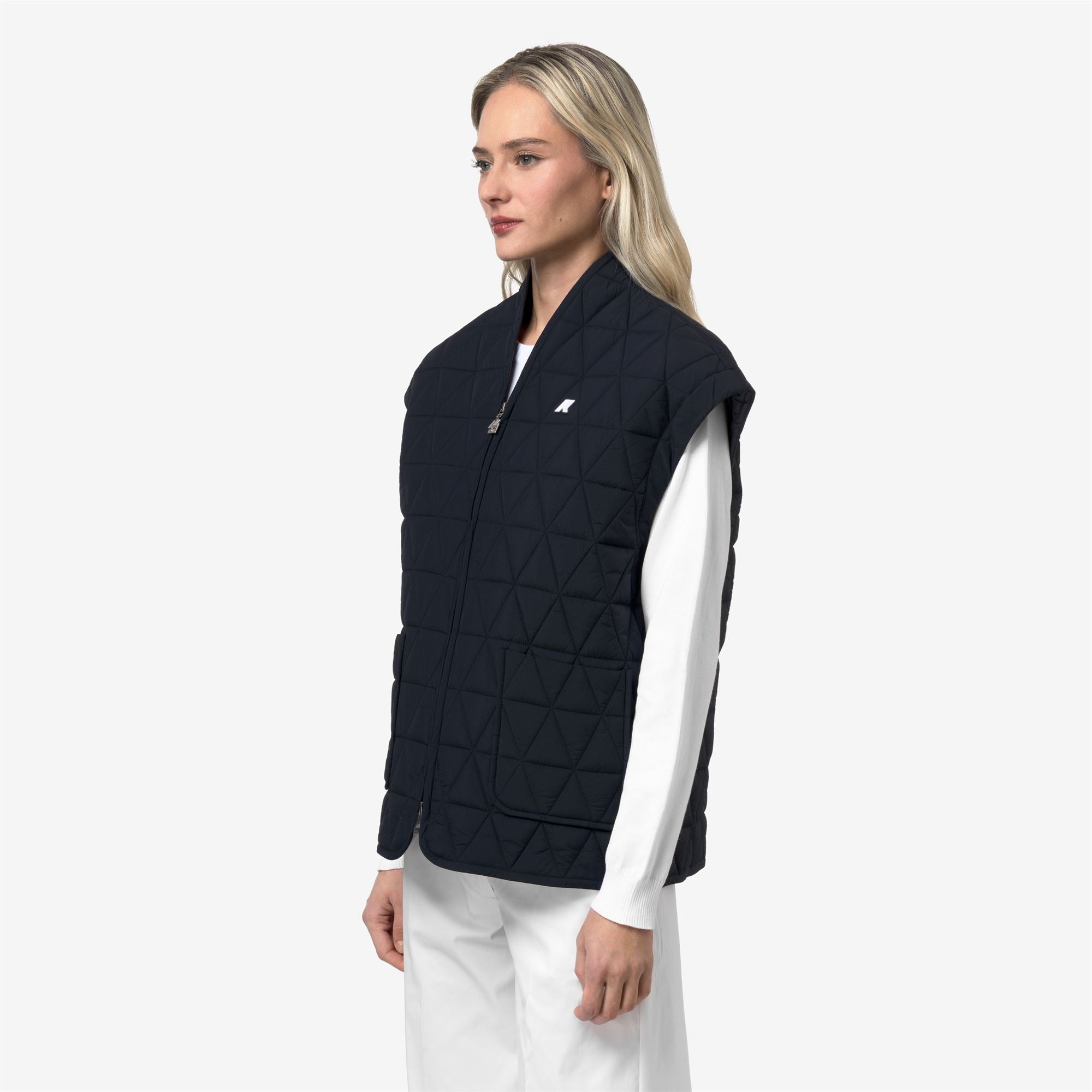 k-way-saloire-diamond-quilted-warm-af-gilet-femme-blue-depth image 2