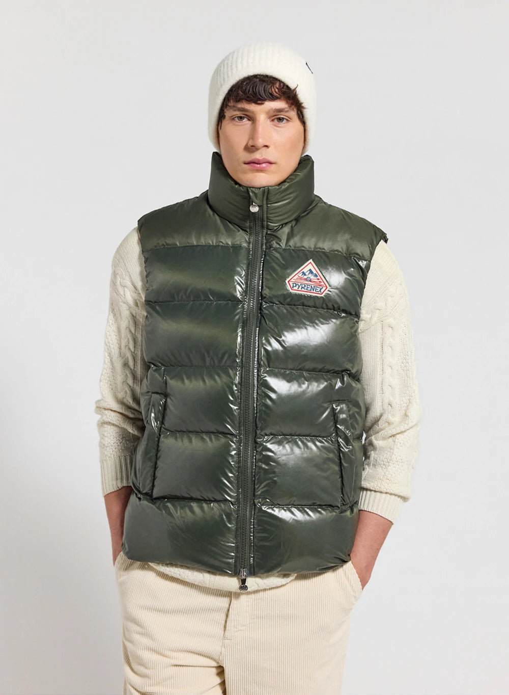 pyrenex-john-gilet-doudoune-sans-manches-unisexe-kaki-fonc image 1