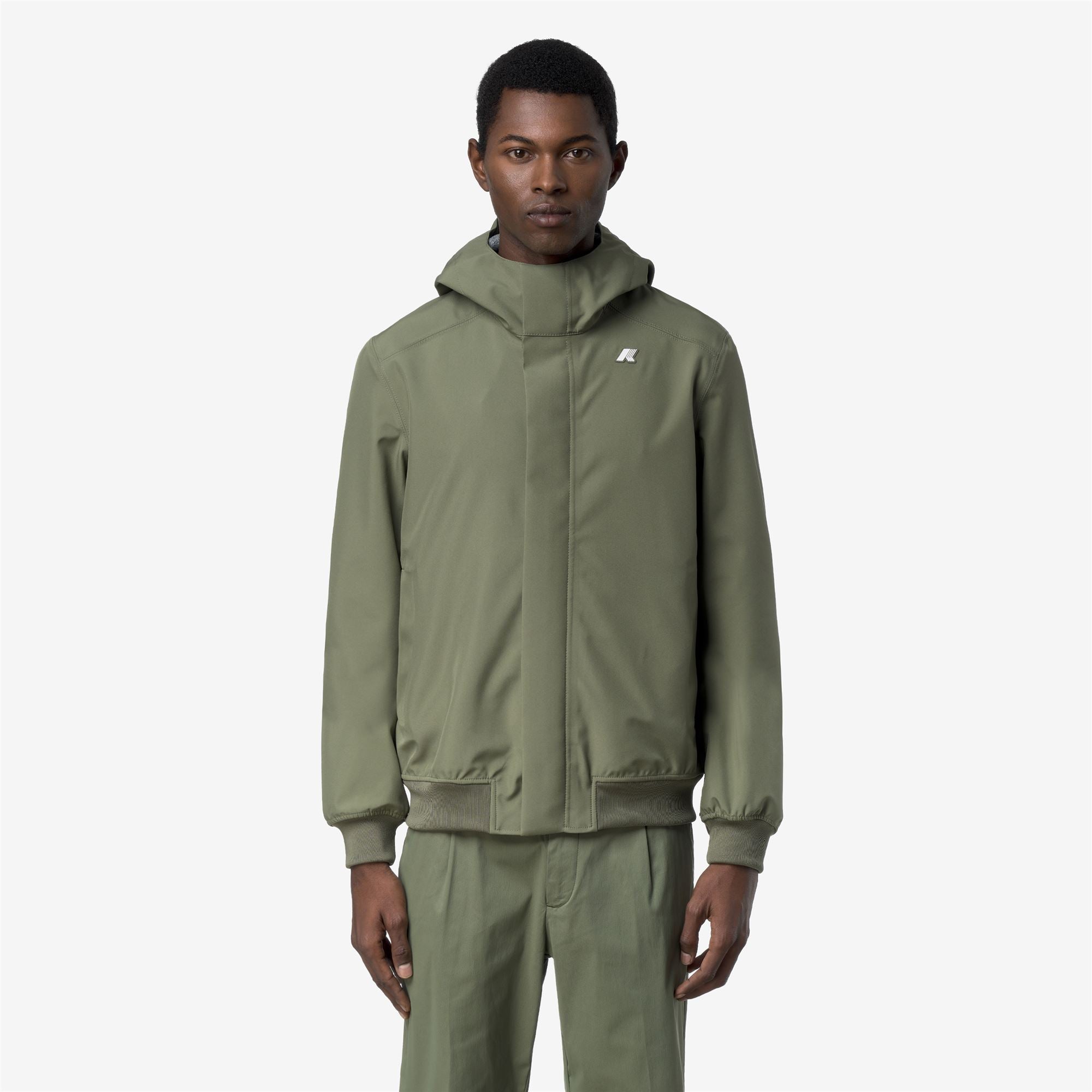 k-way-joachim-bonded-jersey-veste-court-homme-green-lichen image 1