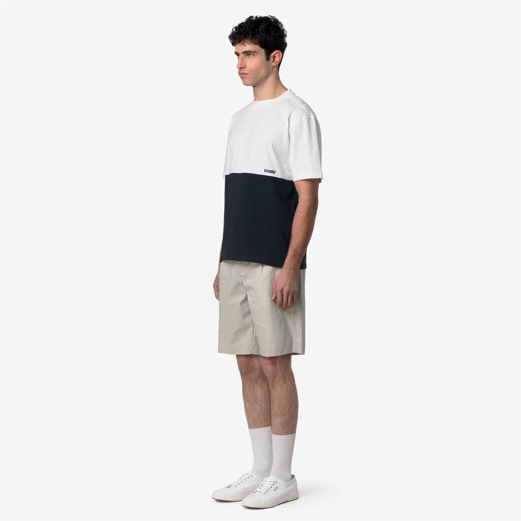 k-way-solo-jersey-colorblock-t-shirt-homme-blue-depth-white image 2